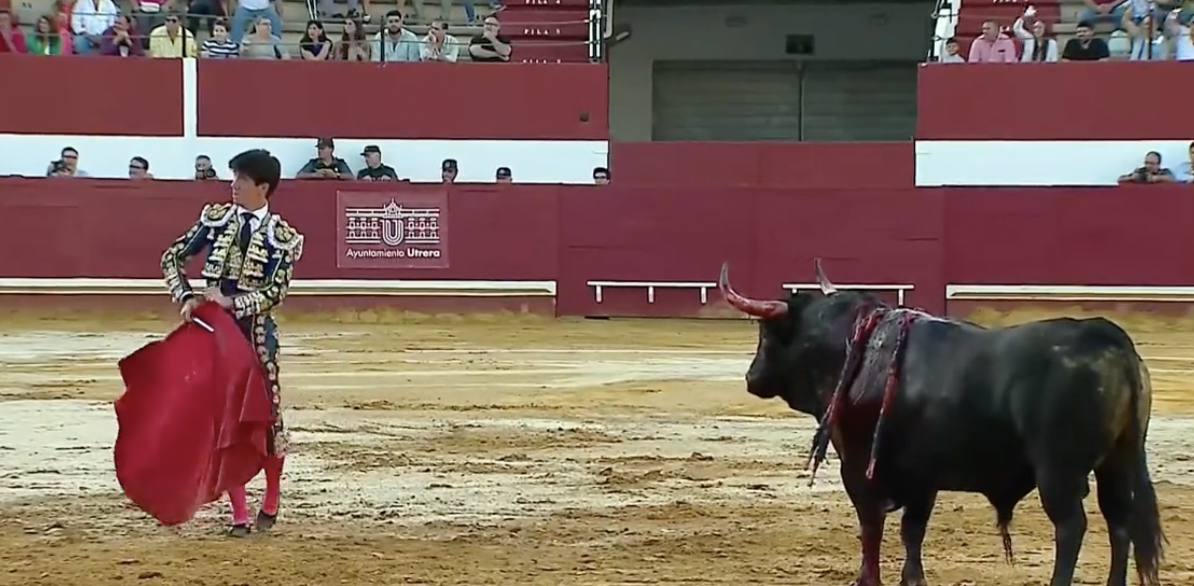 Momento de la corrida de toros en Utrera donde el ganadero ha realizado este comentario.