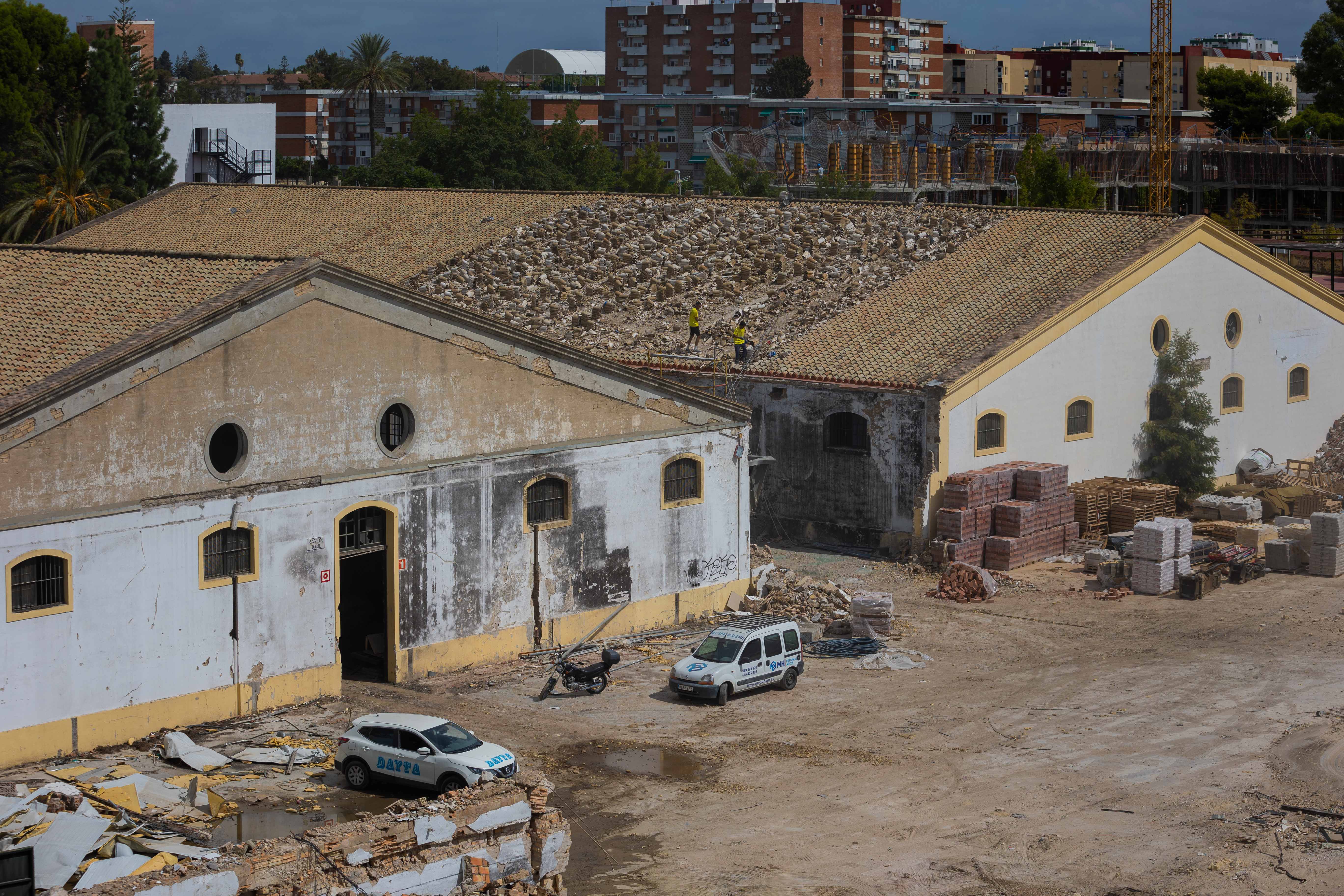 Operarios ultiman los trabajos para preparar los terrenos de cara a los próximos bloques proyectados.