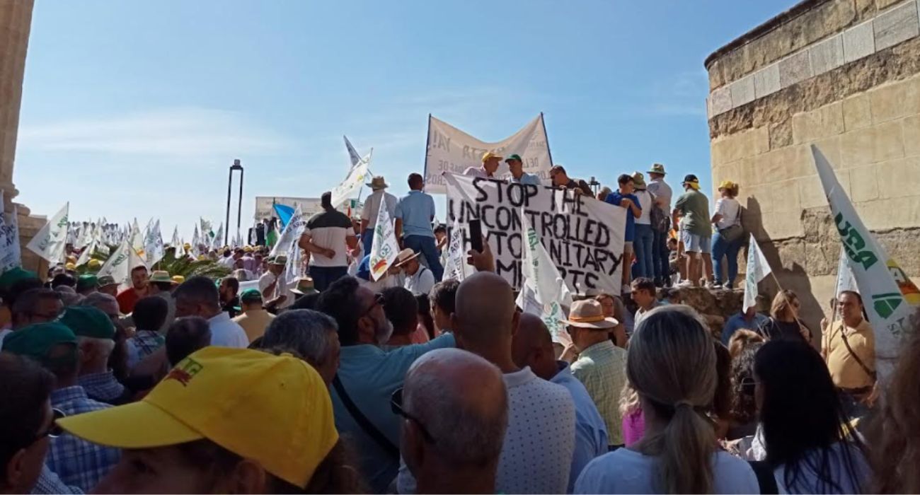Una imagen de la protesta de agricultores y ganaderos del campo andaluz.
