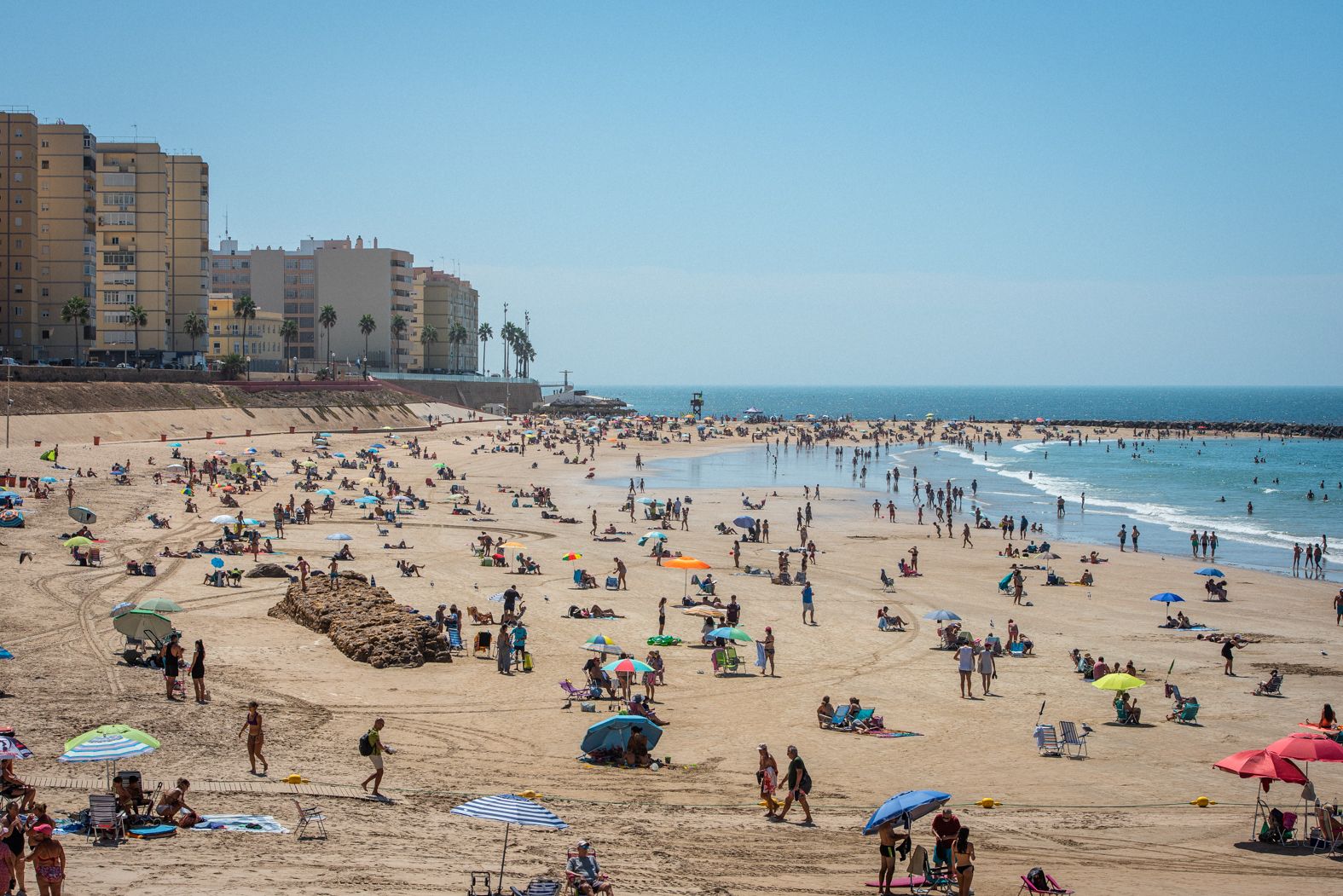 Playa de Santa María del Mar en Cádiz en una imagen reciente.