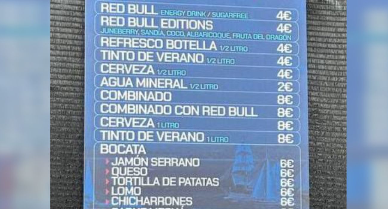 Los precios de una carpa de la Gran Regata que ha compartido David de la Cruz.