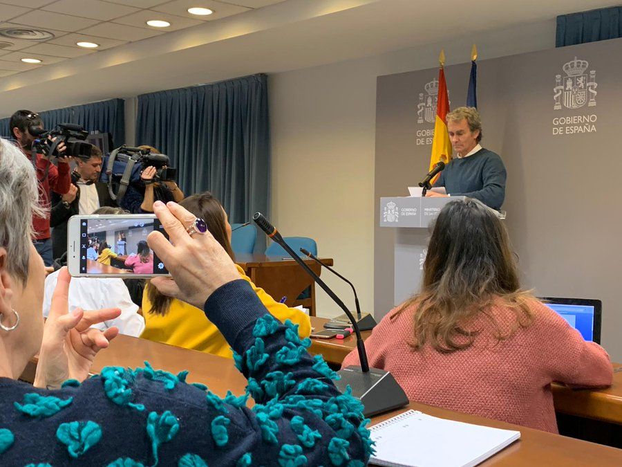 Fernando Simón, director del Centro de Coordinación de Alertas y Emergencias Sanitarias del Ministerio de Sanidad, en rueda de prensa.