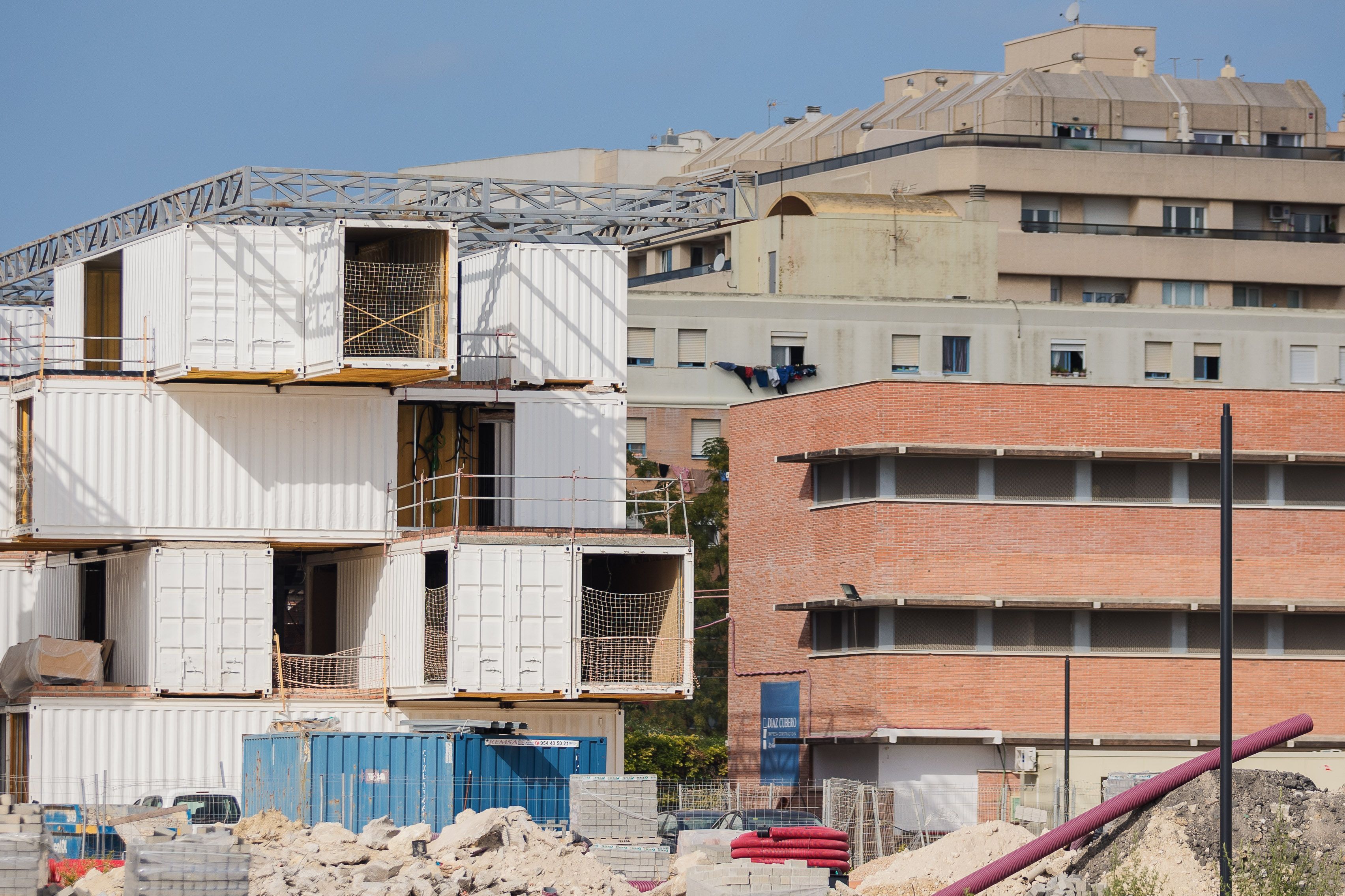 Construcción de Zona Base en la Zona Franca de Cádiz, en una imagen reciente.