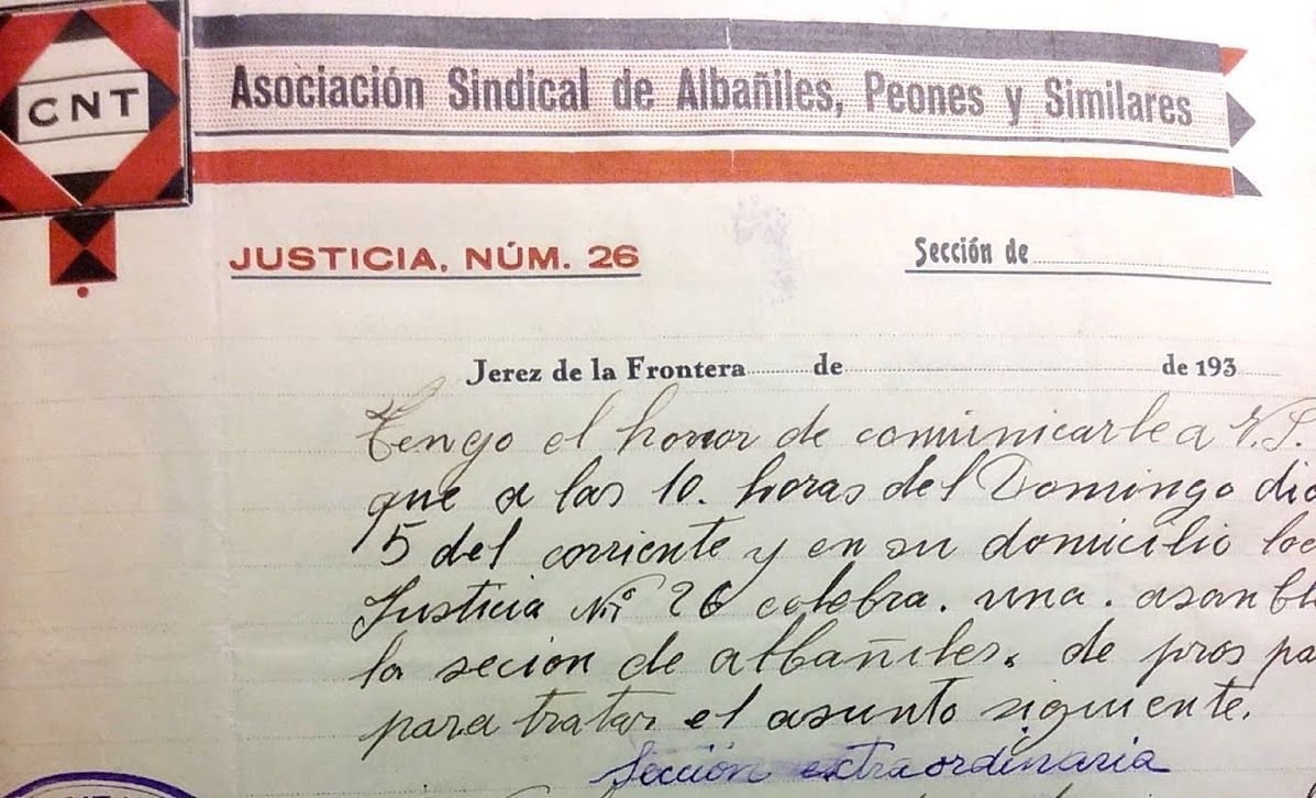 Escrito de la Asociación Sindical de Albañiles, Peones y Similares.