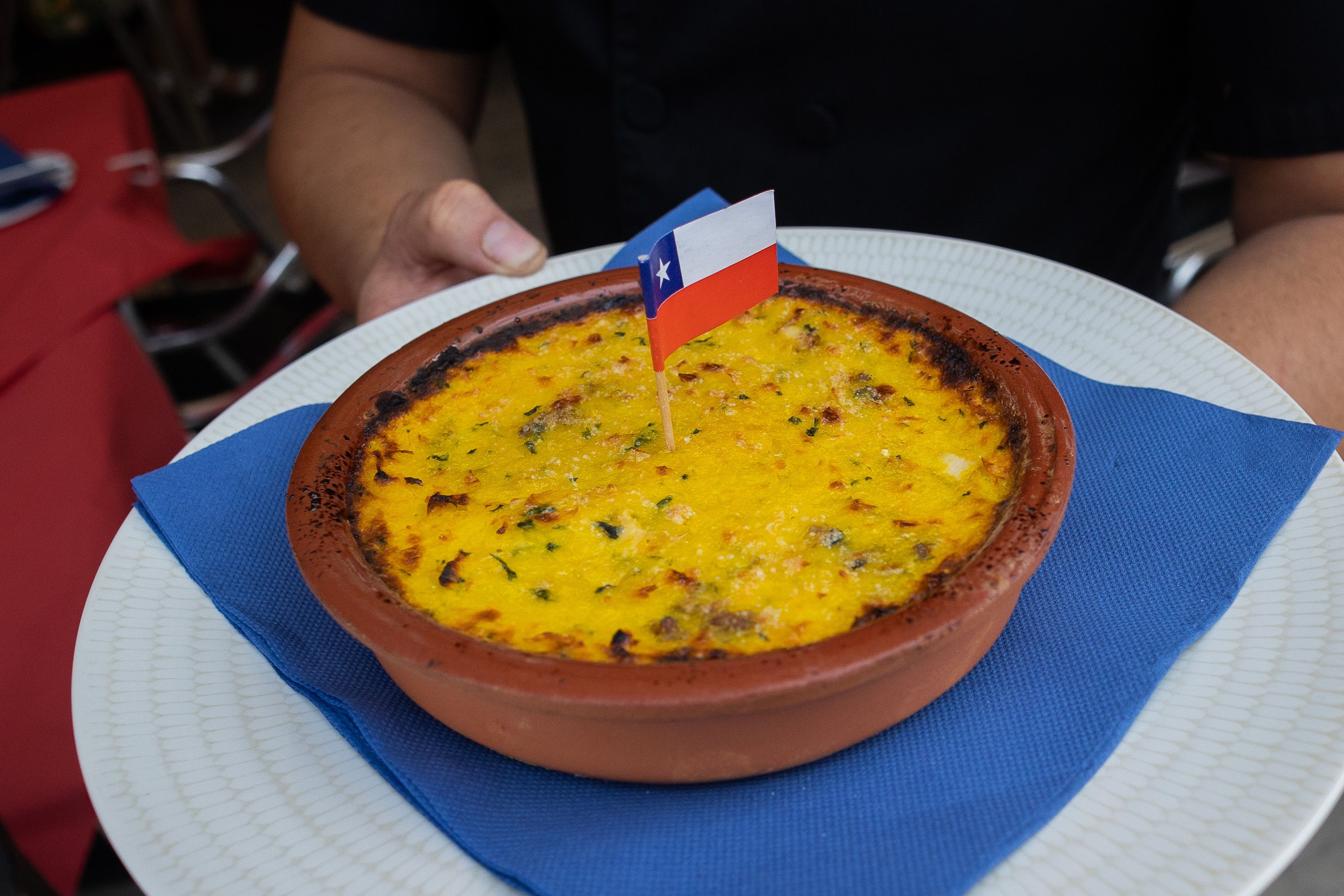 El pastel de choclo, una de las especialidades chilenas de La Embajada.