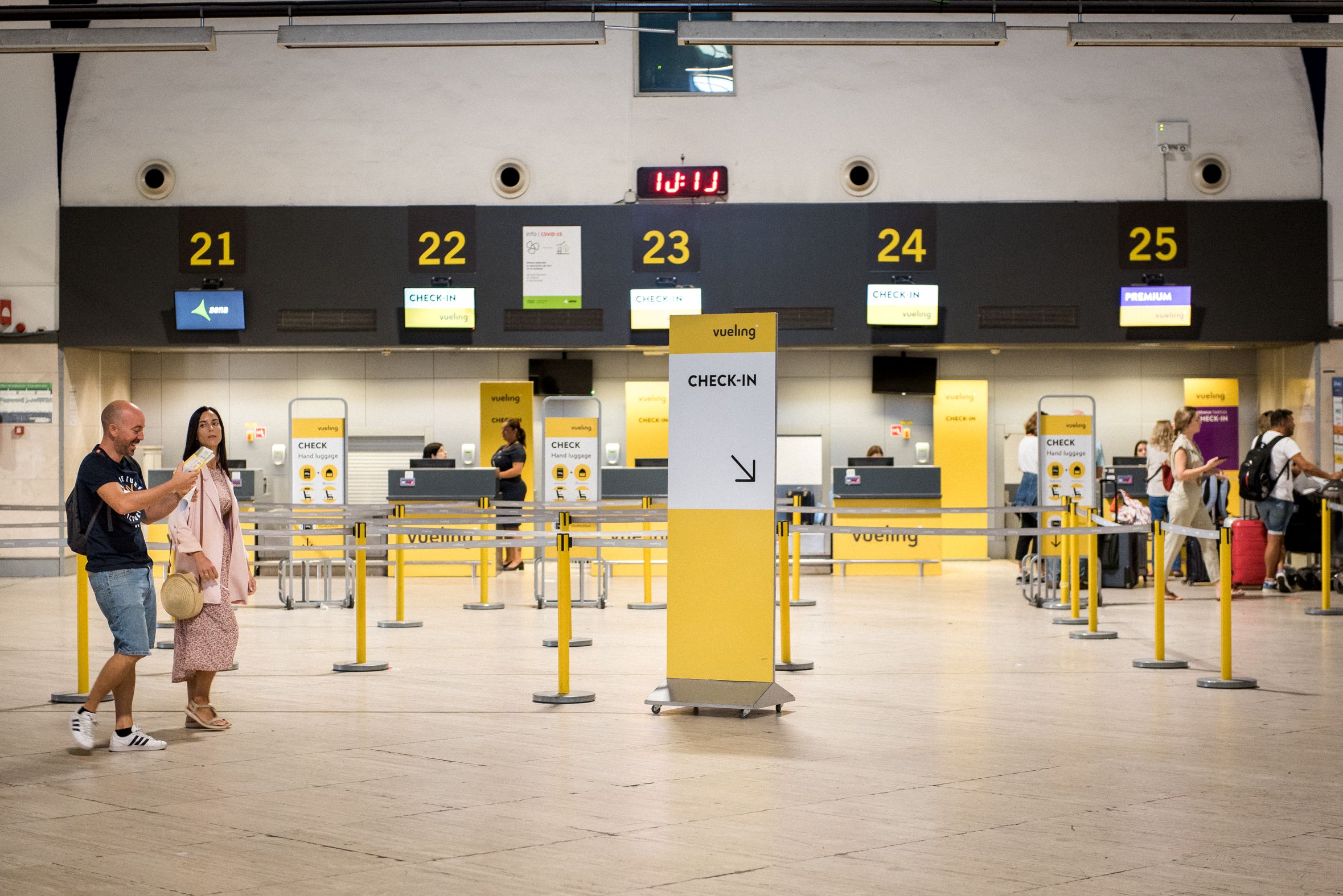 Stand de Vueling en el Aeropuerto de Sevilla.