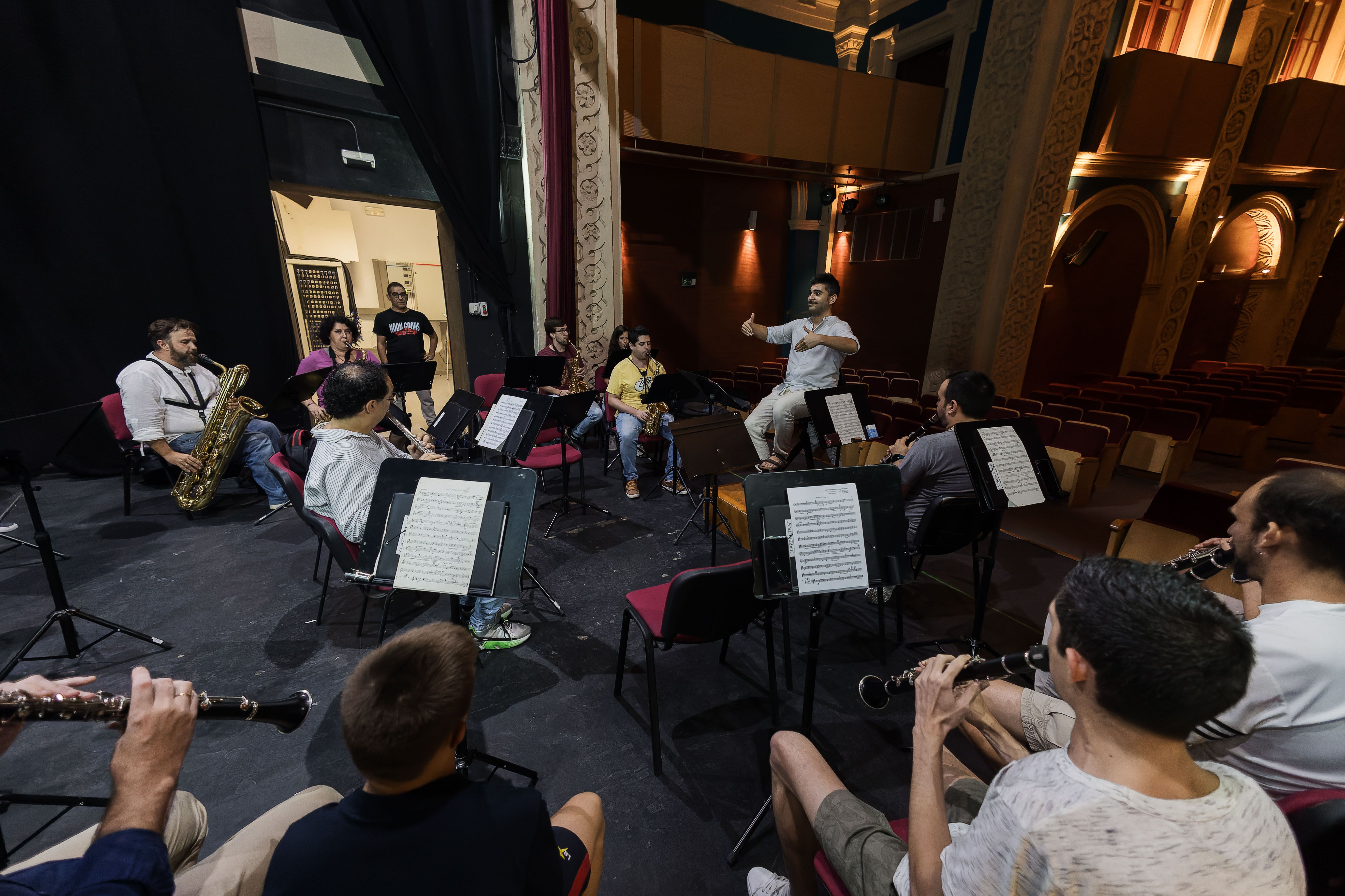 La Banda Municipal de Jerez, en un ensayo.