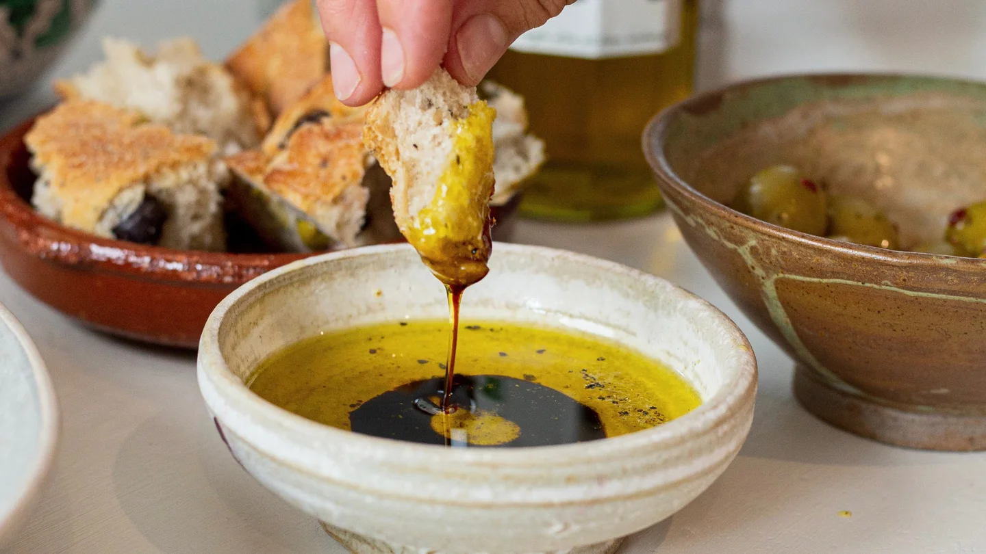 El vinagre balsámico Fino en aceite de oliva. 