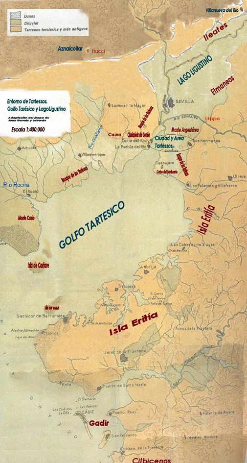 Mapa en torno a Asta Regia.
