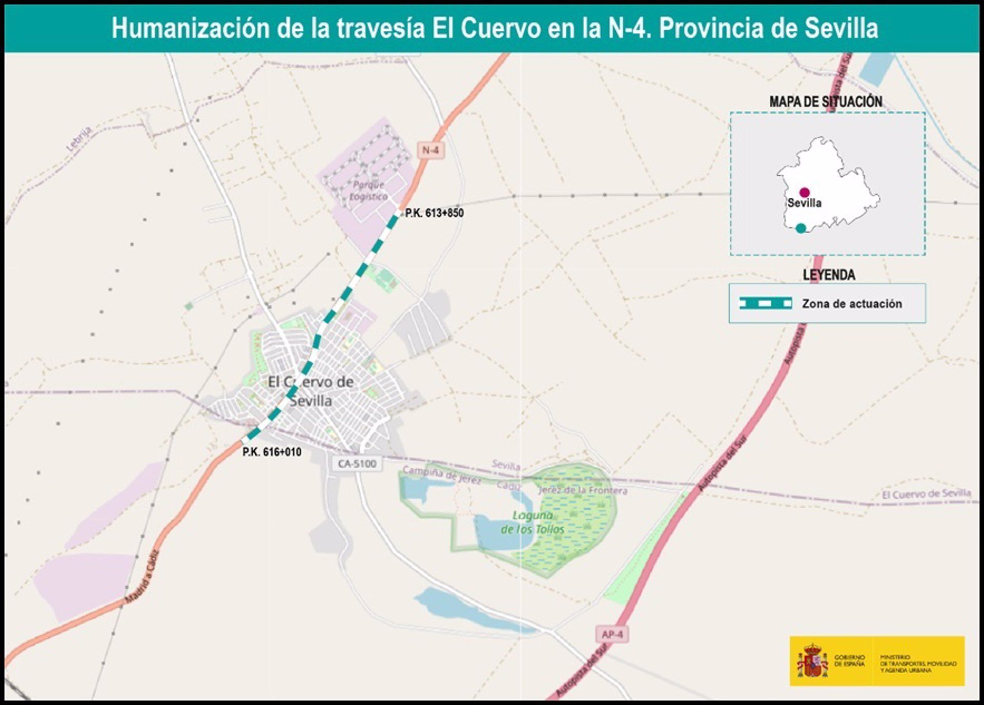 Así será la reforma de la N-4 a su paso por El Cuervo.