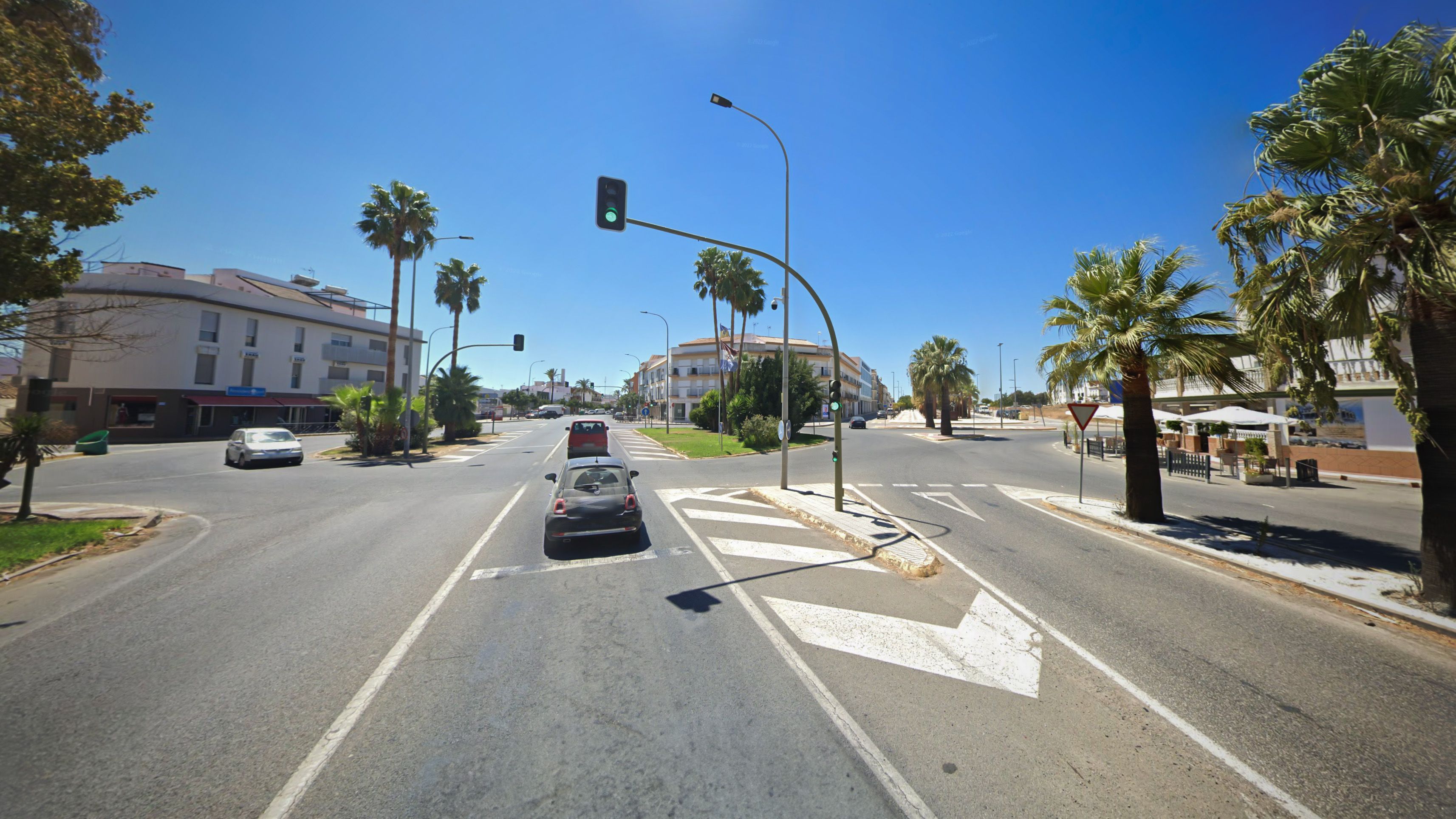 La N-IV, a su paso por El Cuervo de Sevilla. 