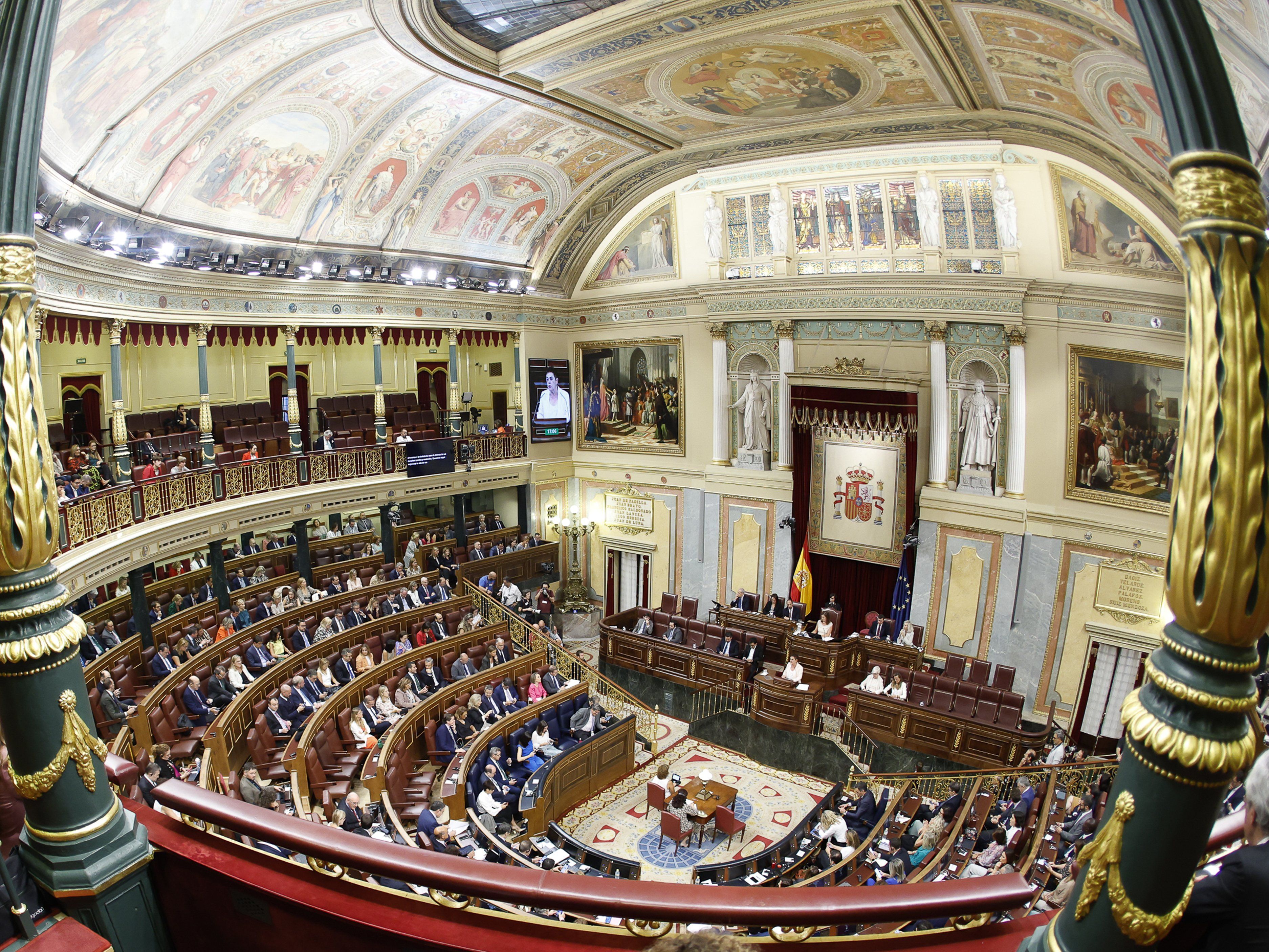 Un momento de la sesión para la investidura fallida de Feijóo, en el Congreso.