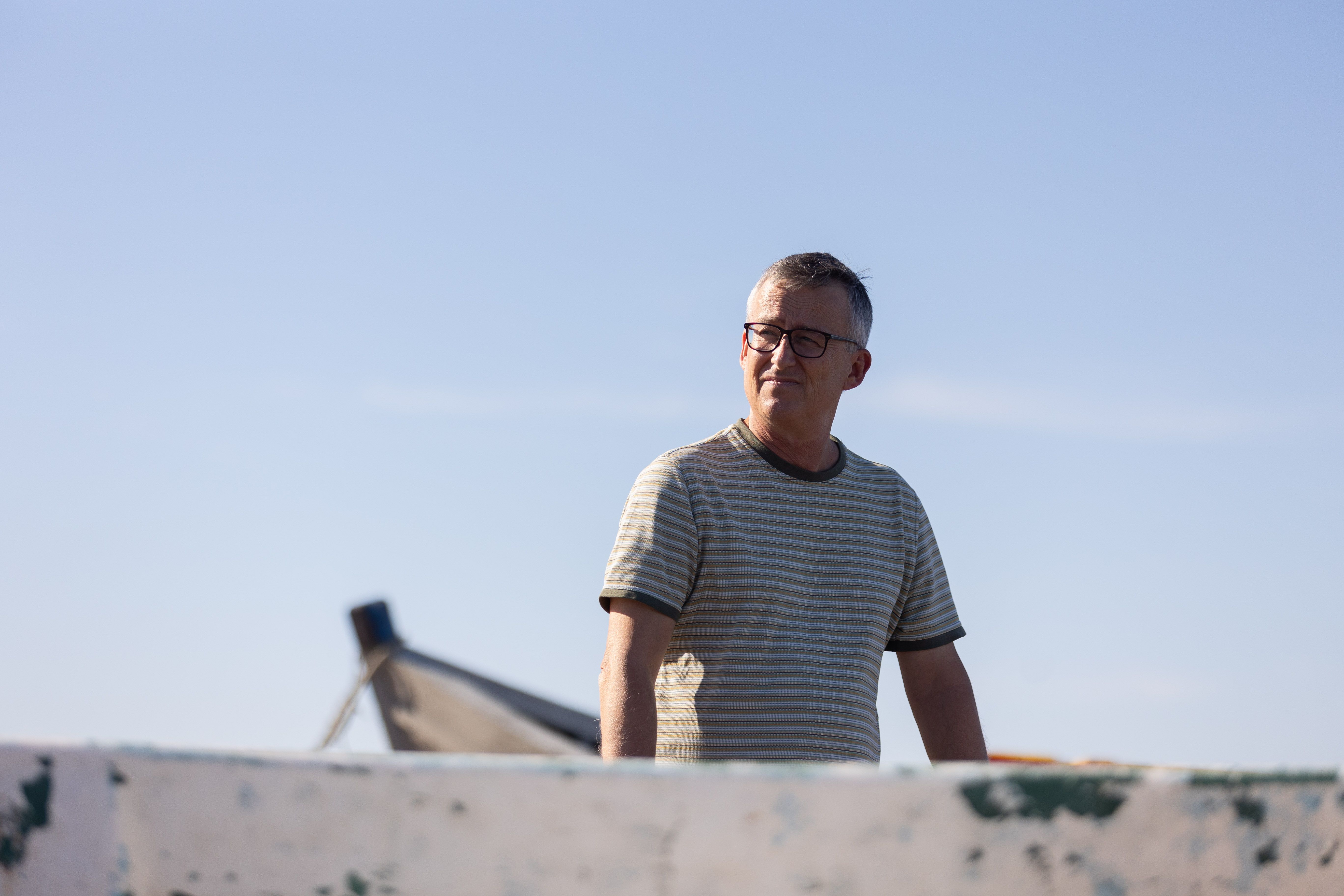 Santiago Pérez Malvido, en Cádiz, tras la charla. 