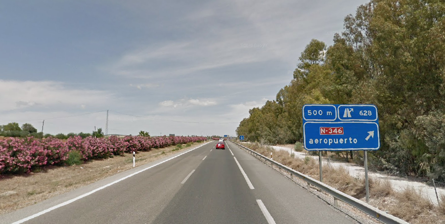 La carretera A4, cerca del Aeropuerto de Jerez. IMAGEN: GOOGLE MAPS