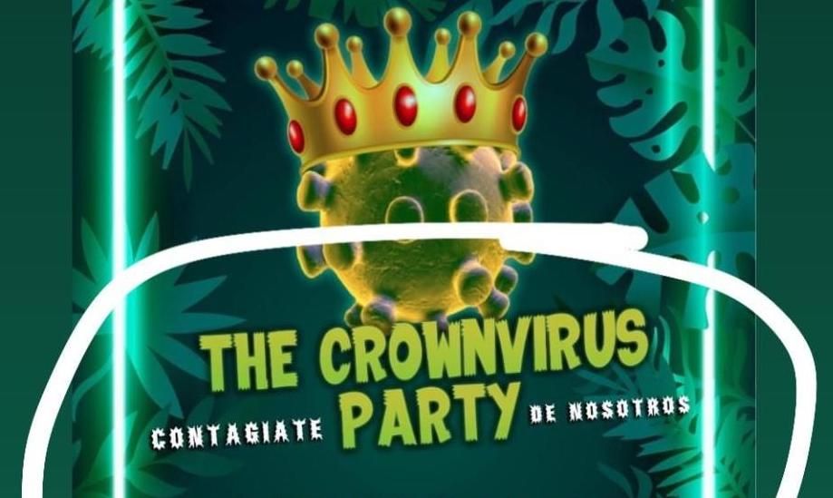 El cartel de la fiesta del coronavirus. 