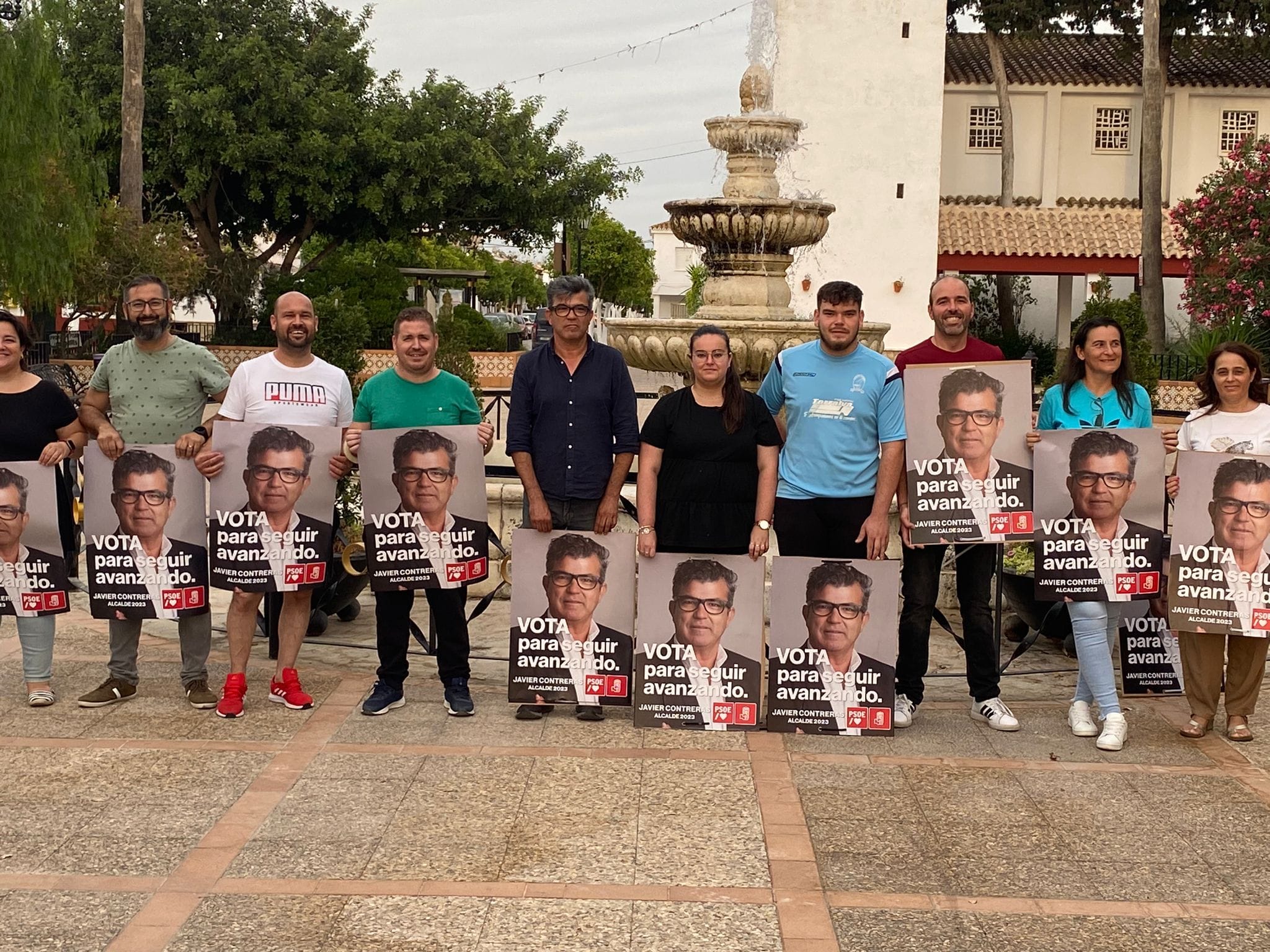 Javier Contreras, alcalde de Nueva Jarilla (ELA de Jerez), en la pasada campaña de las municipales.