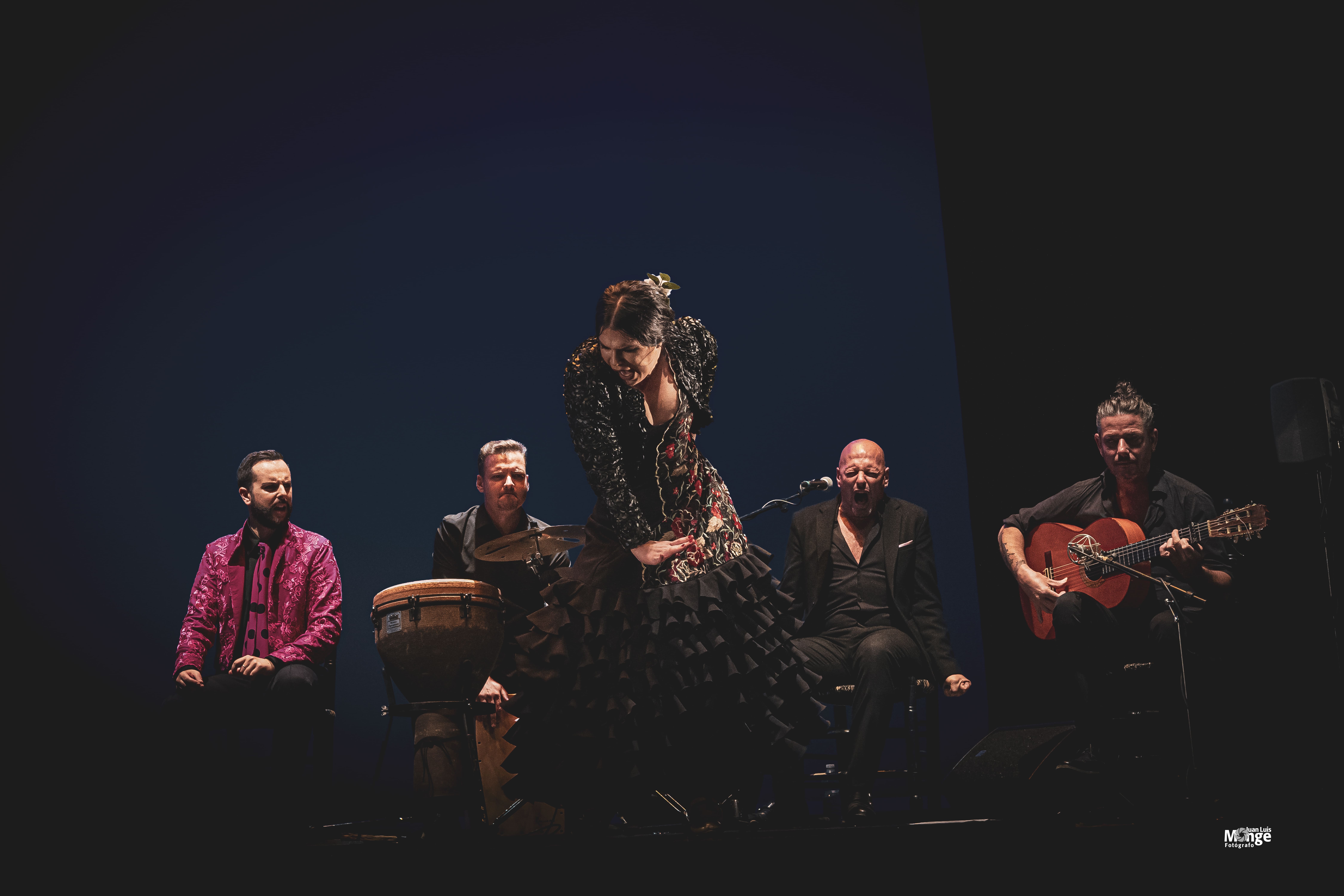 Paula Sierra y David Nieto en un pasaje del espectáculo Alma con el que se ha inaugurado la III Bienal de Flamenco de Cádiz, Jerez y Los Puertos