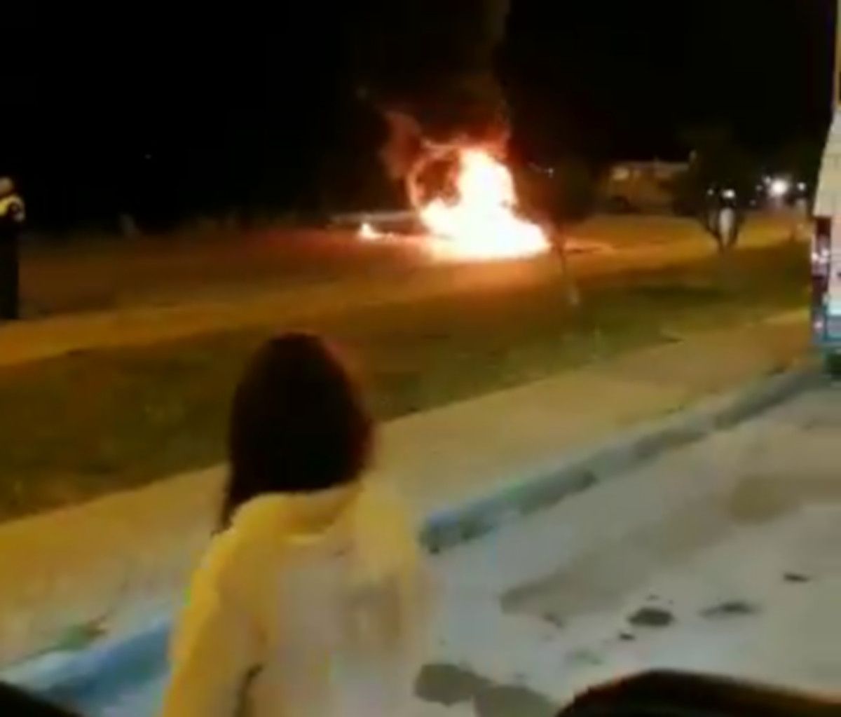 La barricada a la entrada de Tarifa.