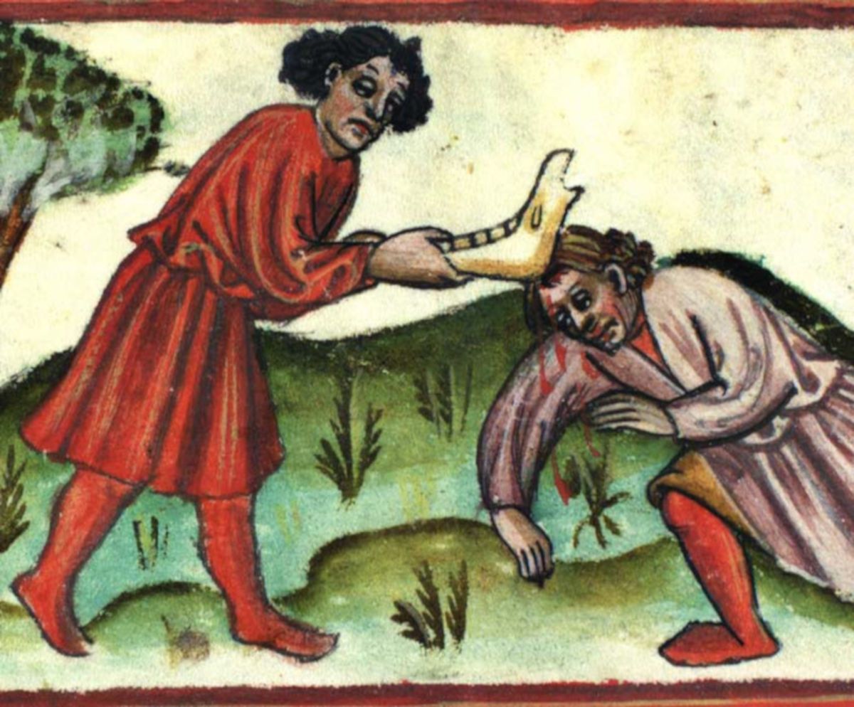 Caín y Abel, dibujo de la Edad Media