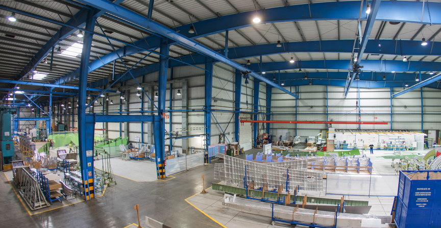 Las instalaciones de Aernnova, que cierra su planta de Sevilla.