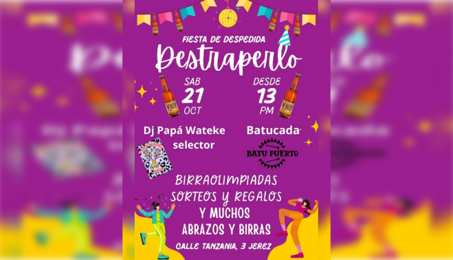 Cartel de la fiesta de despedida de Destraperlo.