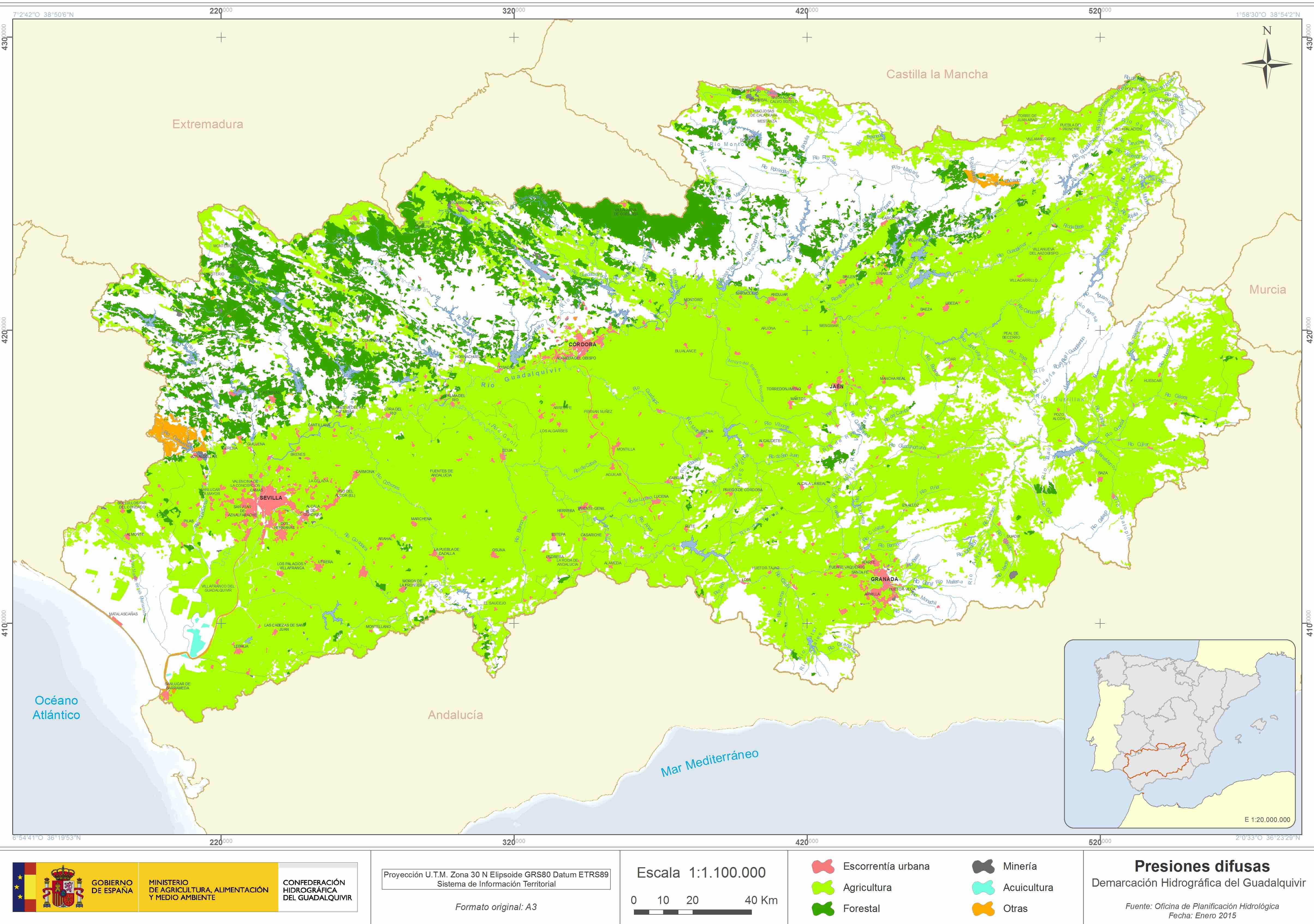 Presiones difusas en Andalucía.