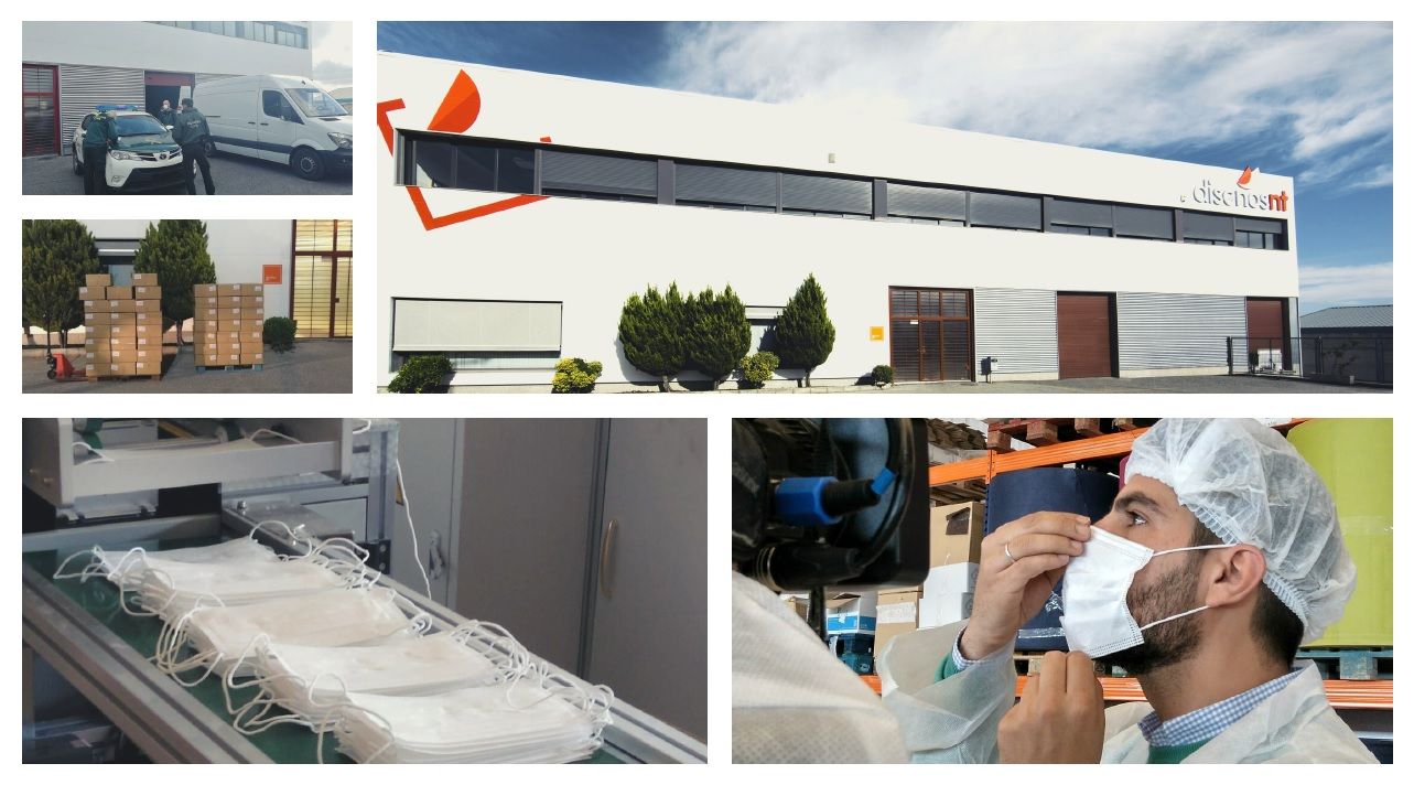 Montaje realizado por Diseños NT sobre el requisado de mascarillas.