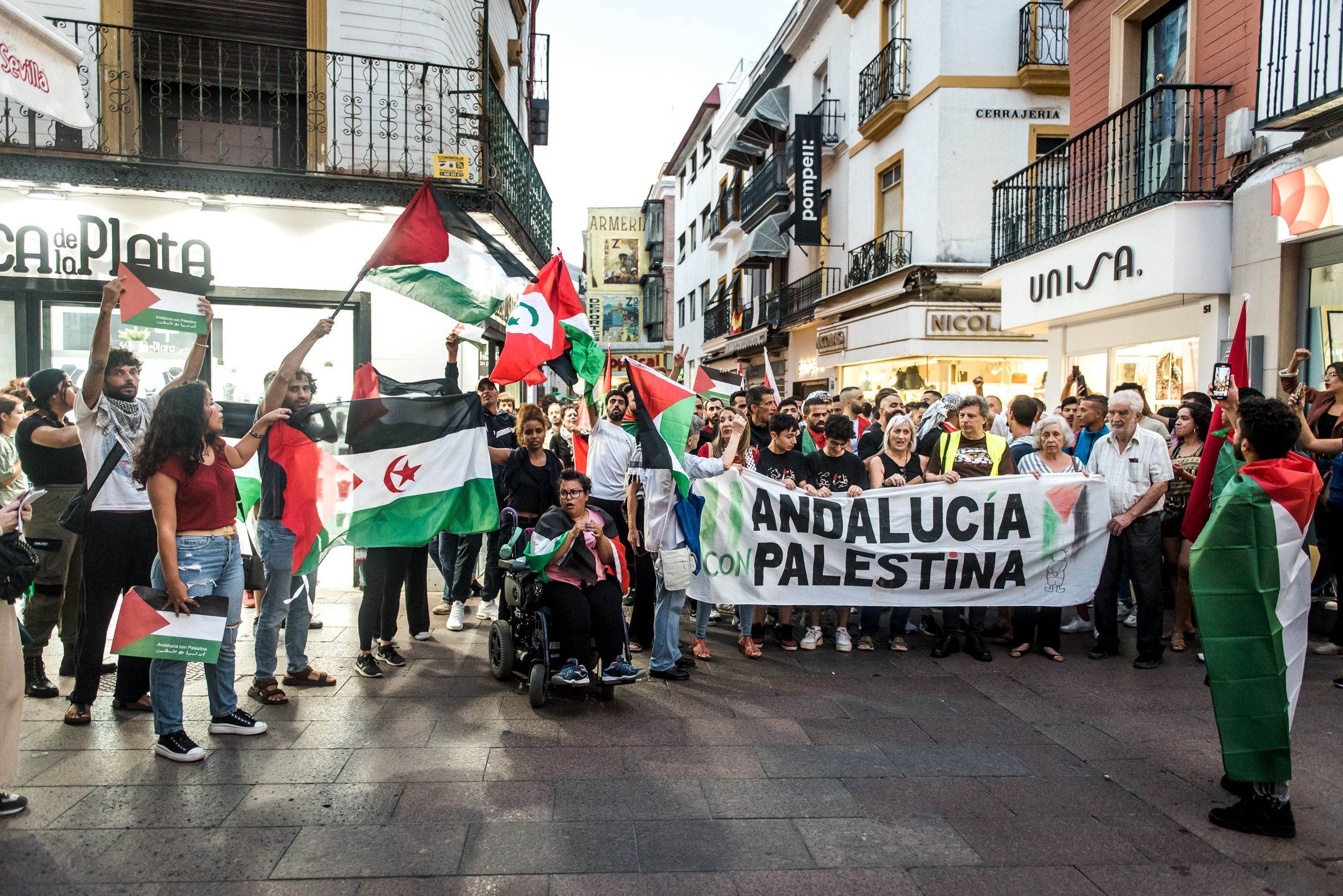 Concentración en Sevilla a favor de Palestina.