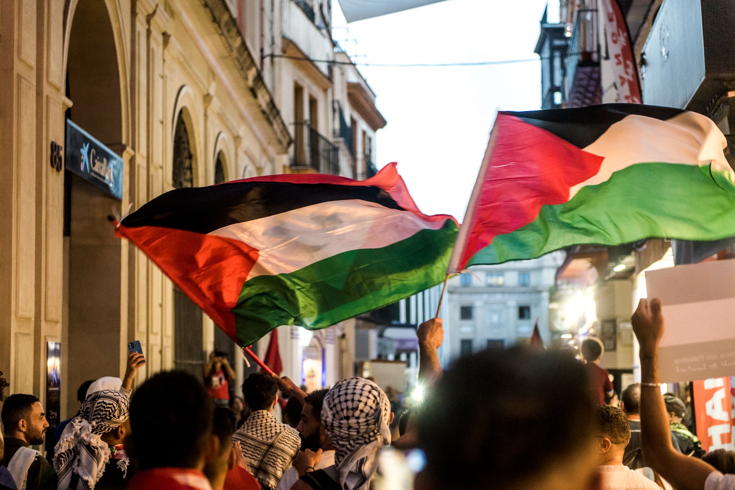 Una manifestación en defensa de Palestina en Sevilla, en una imagen reciente.