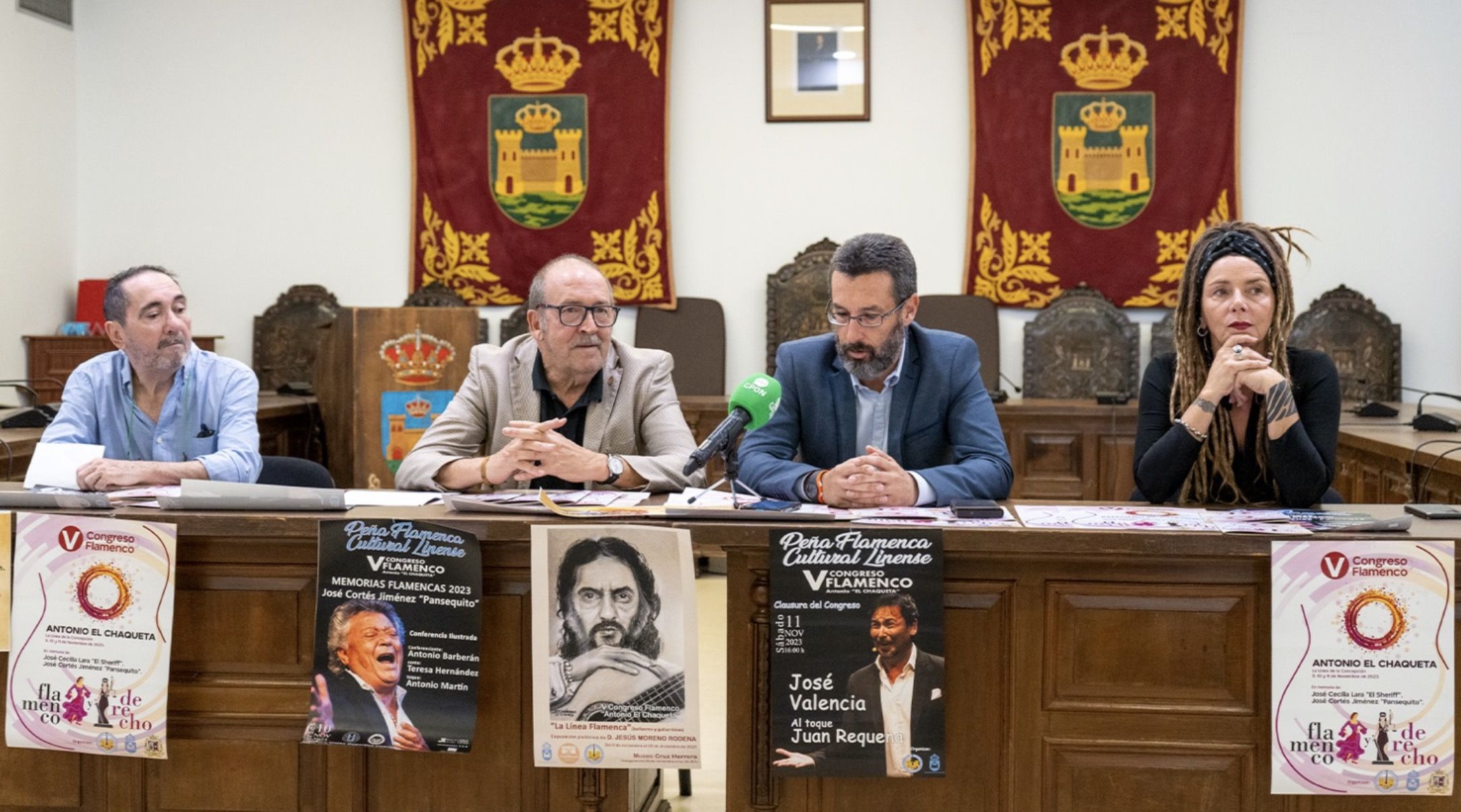 Momento de la presentación del Congreso Flamenco Antonio El Chaqueta en el Ayuntamiento de la Línea de la Concepción
