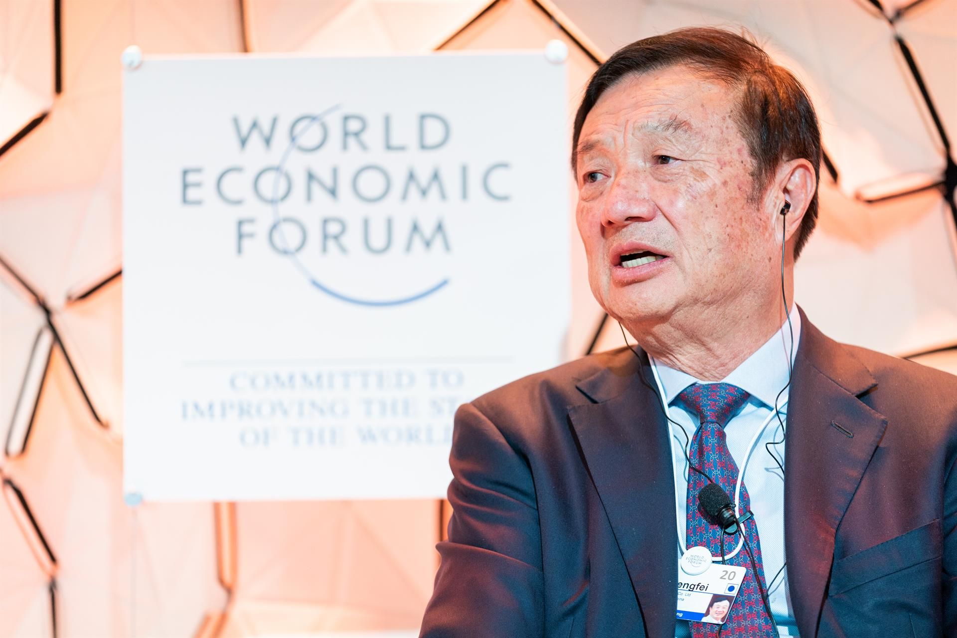 El presidente y fundador de Huawei, Ren Zhengfei, en el pasado foro de Davos. FOTO: Manuel Lopez/World Economic Foru / DPA - Archivo