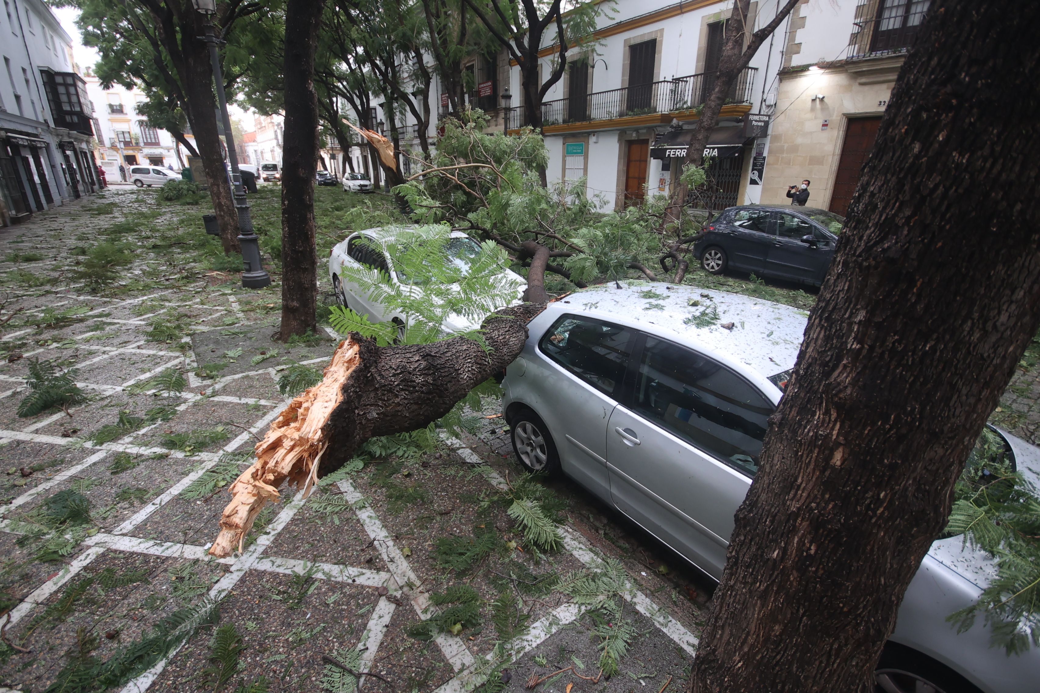 Imagen del temporal 'Bernard' en Jerez.