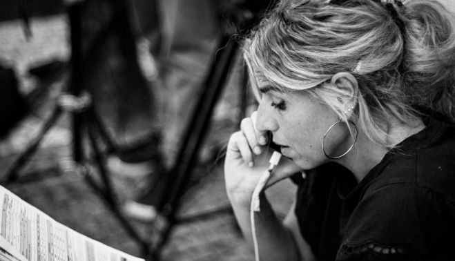 Rocío Martín durante el rodaje de Fernanda y Bernarda