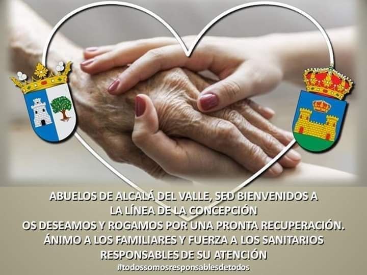 Imagen lanzada por el Ayuntamiento de La Línea tras la llegada de los abuelos de Alcalá Del Valle.