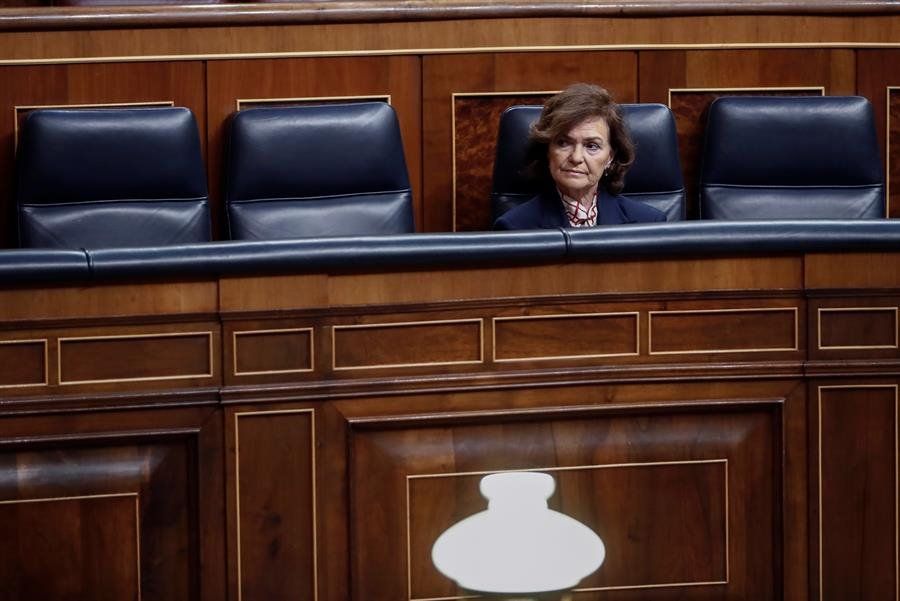 Carmen Calvo, en el Congreso, en una imagen retrospectiva.