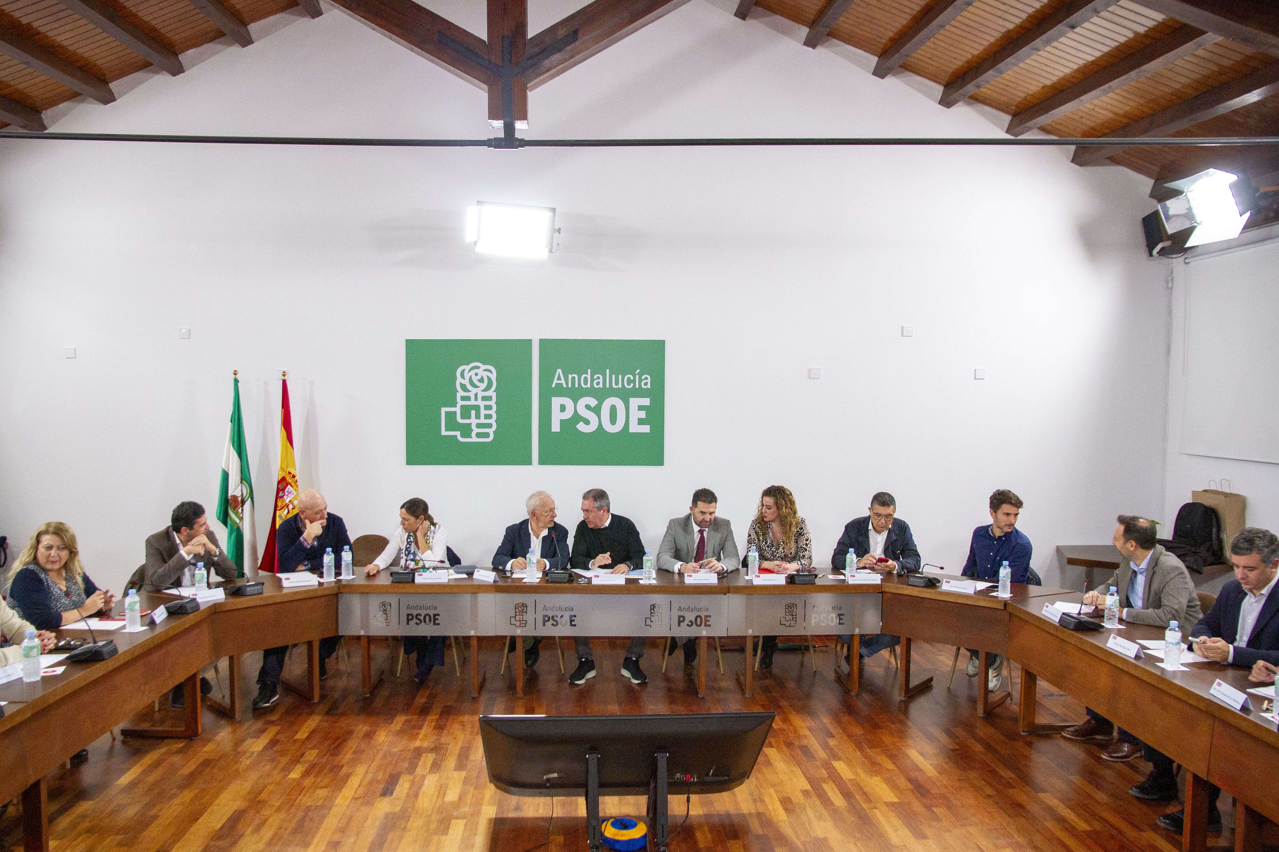 Ejecutiva Regional del PSOE este martes. Los socialistas andaluces dan su apoyo al pacto de investidura.
