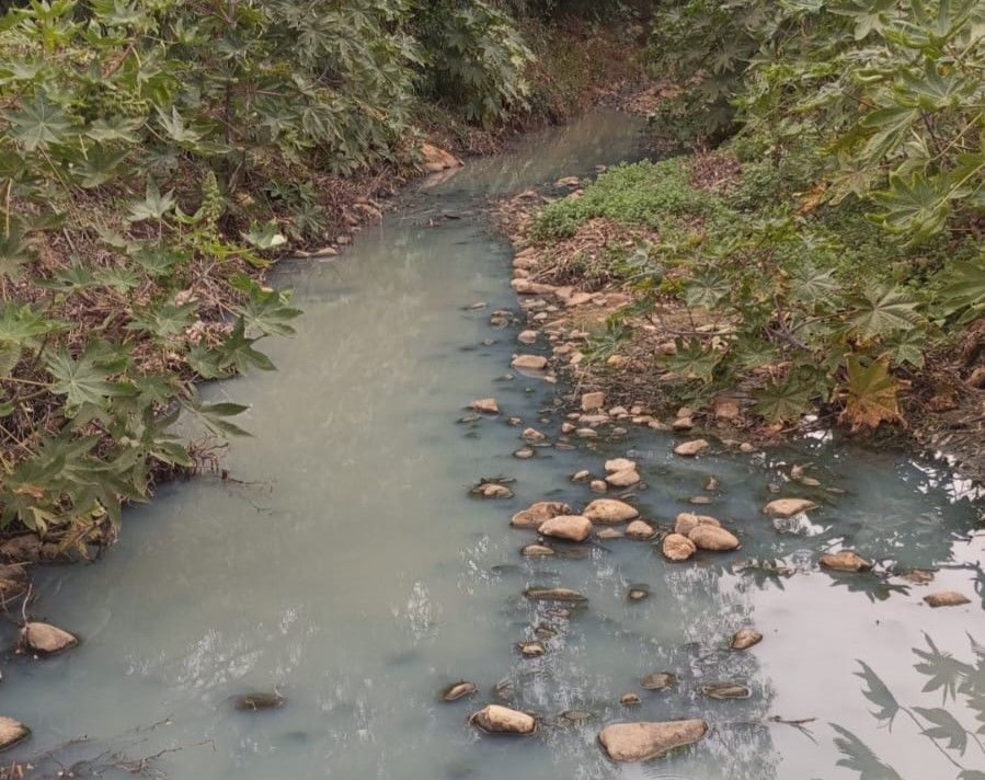 Imagen del arroyo en La Línea contaminado.