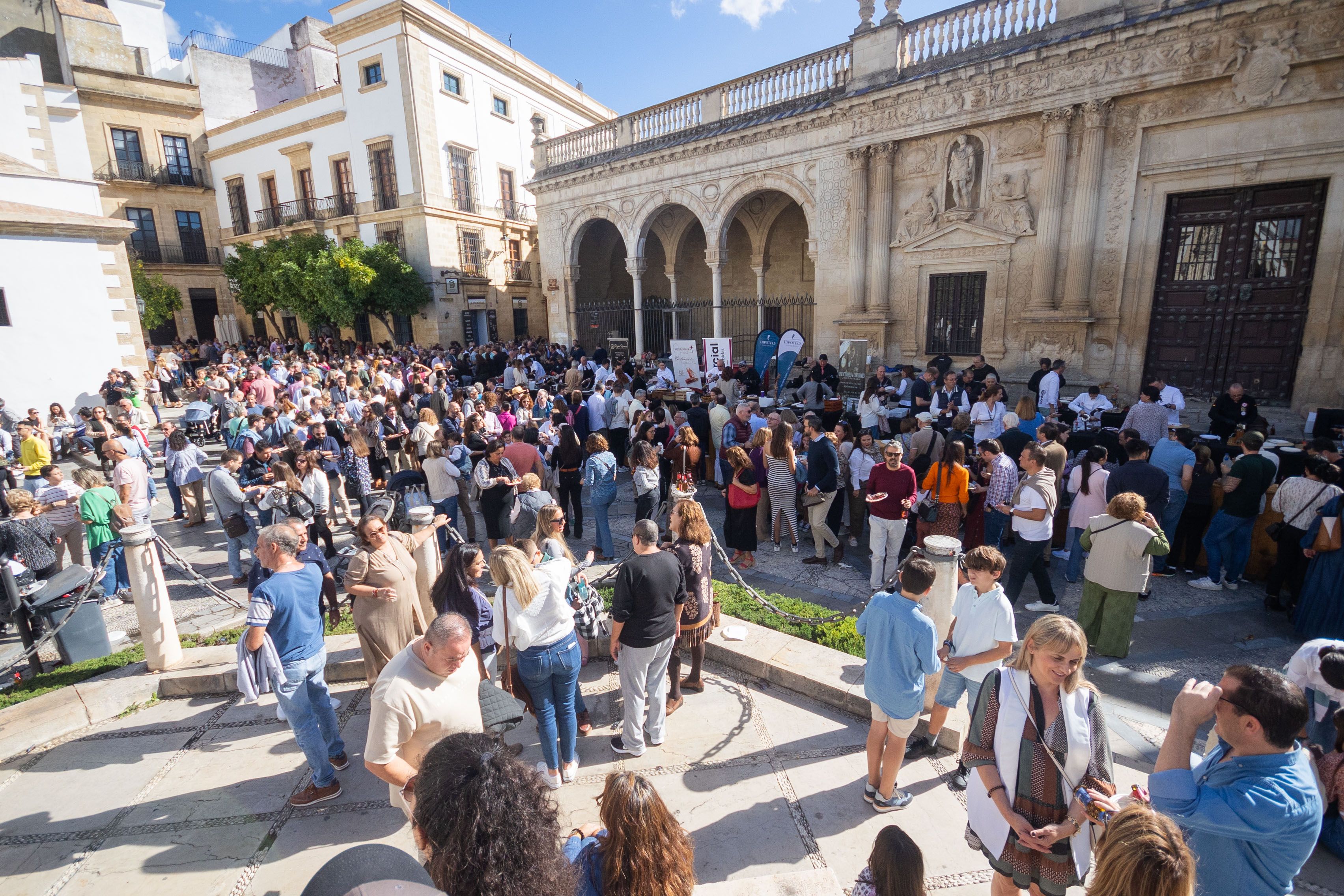 Cortando jamón por los Reyes Magos de Jerez
