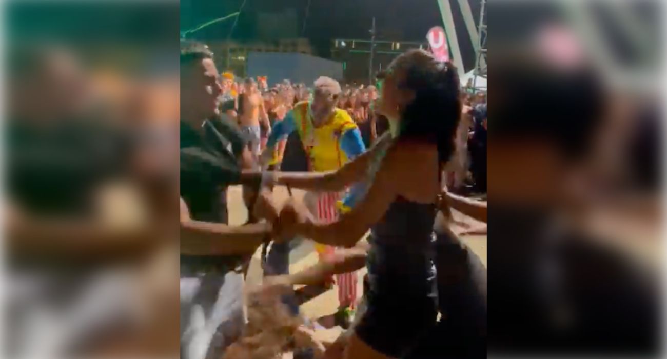 Una imagen de la violenta pelea en un festival de música.