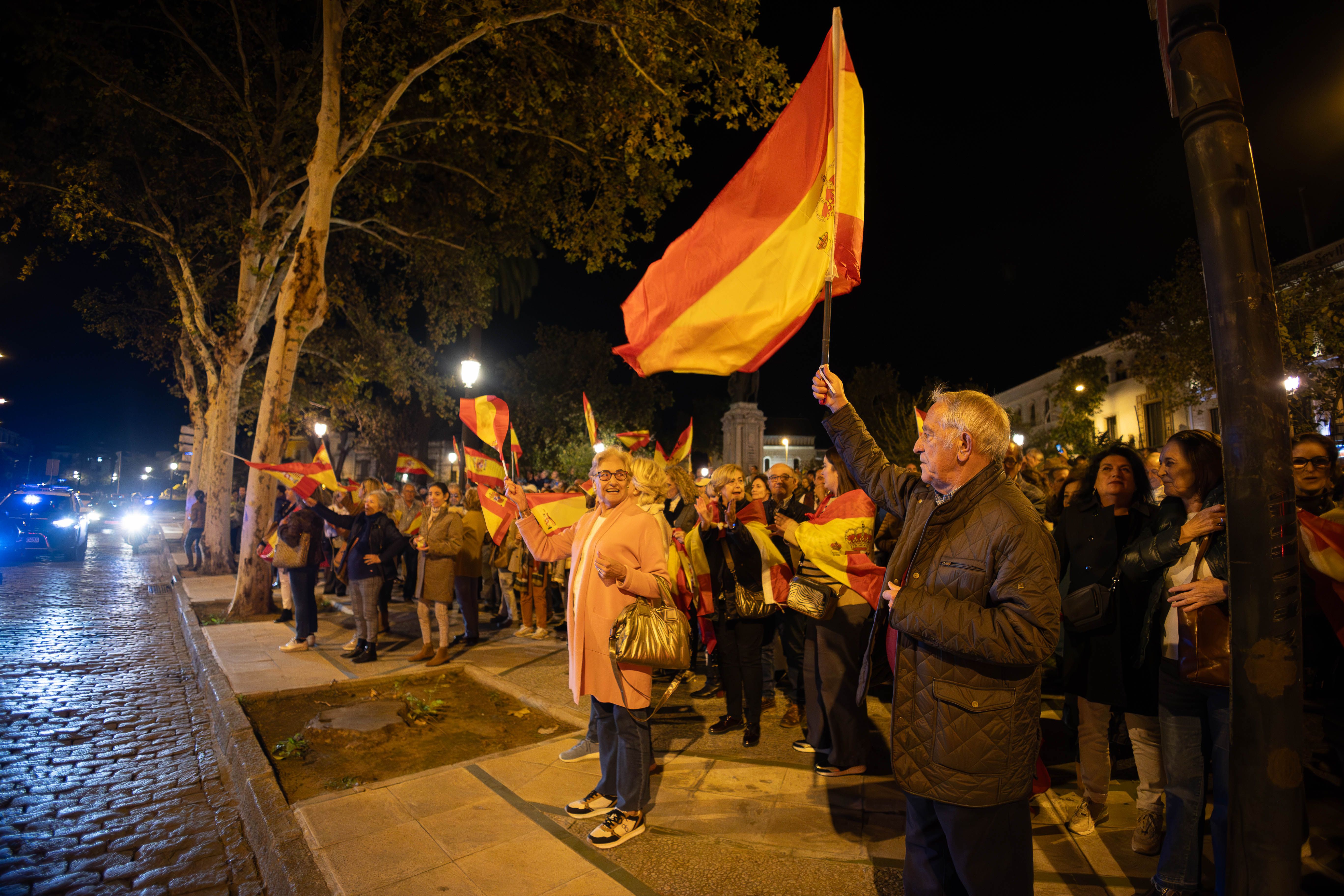 Una de las concentraciones convocadas por Vox contra el PSOE en Jerez.