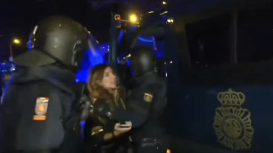 La mujer, detenida por la Policía Nacional, tras colarse en una 'lechera'.