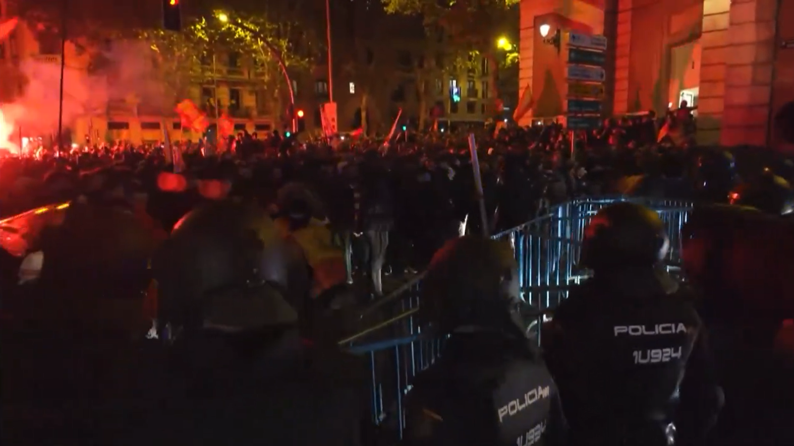 Manifestaciones en Madrid con altercados violentos.