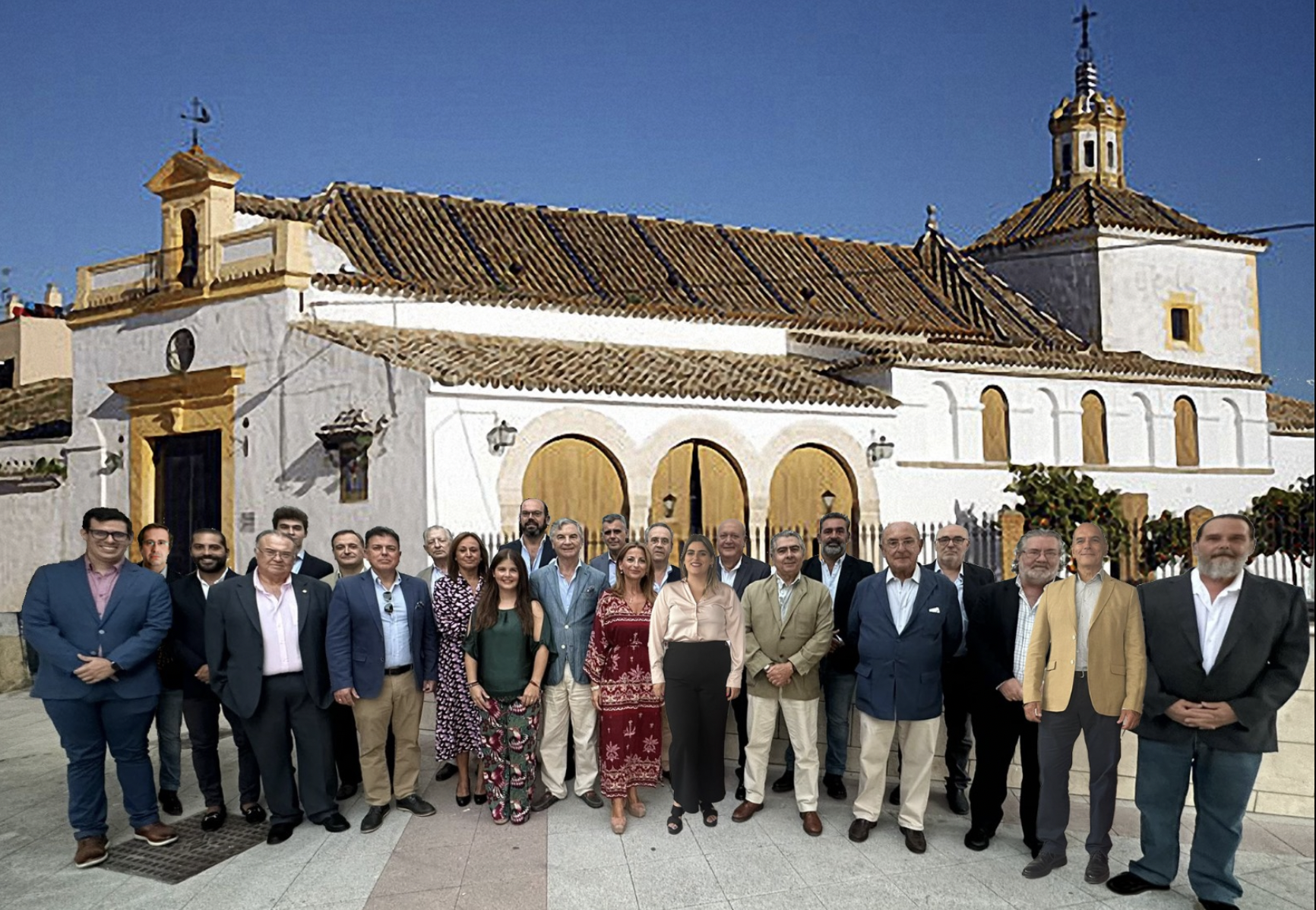 La candidatura 'electa' de Jesús Rodríguez, ante la ermita de San Telmo.