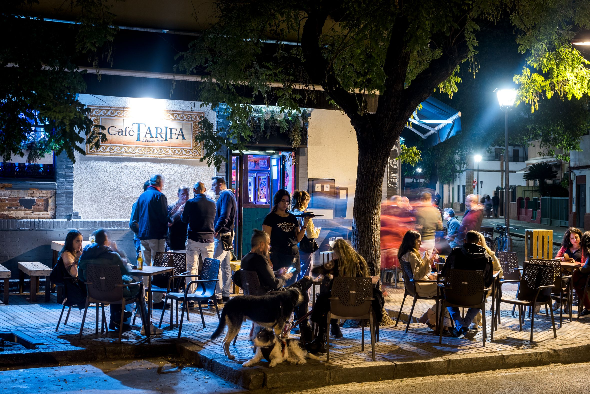 La terraza del Café Tarifa, en la avenida de Miraflores, en Sevilla.