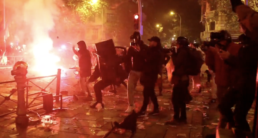 Disturbios en Ferraz, en estos días.