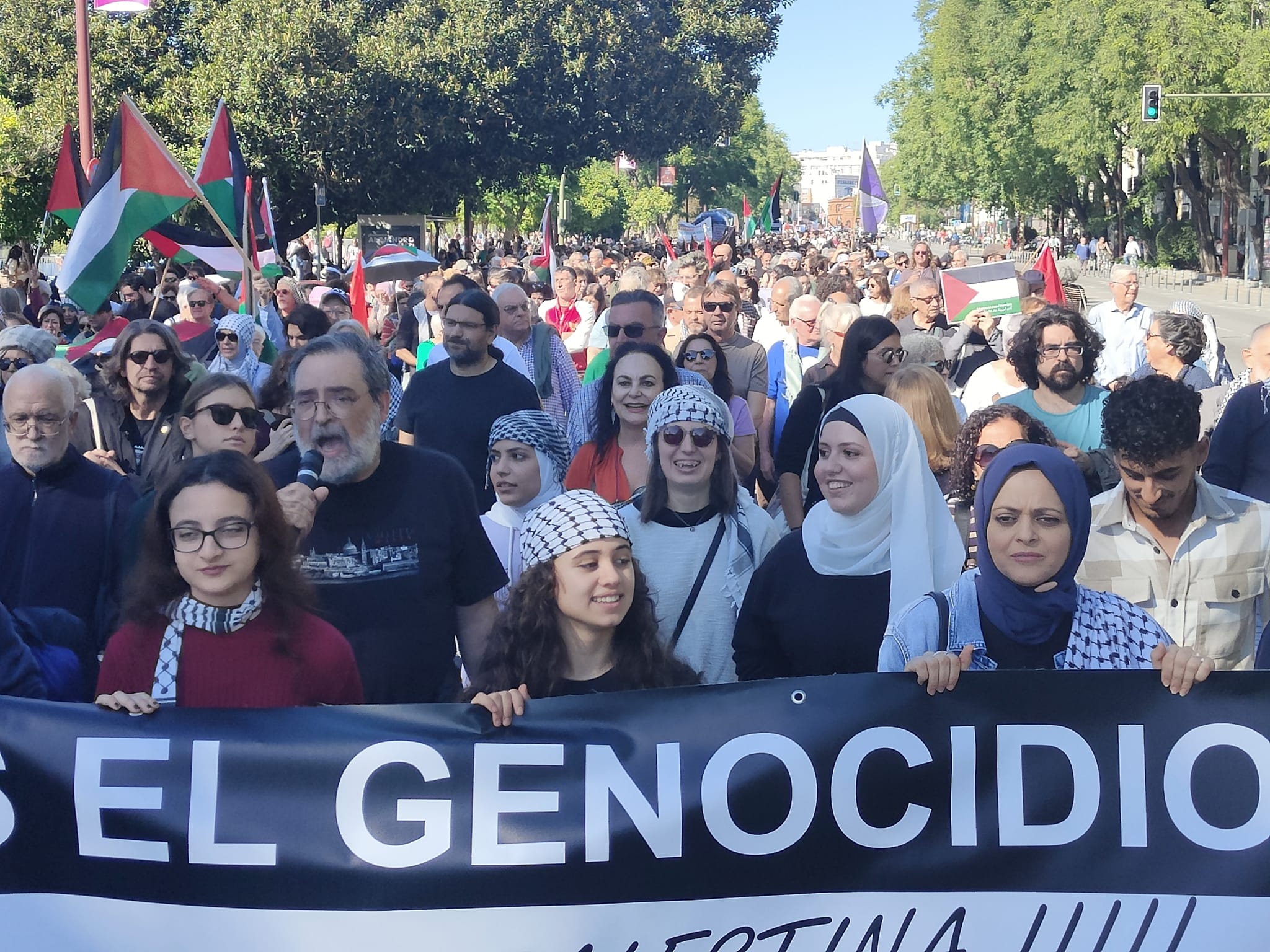 Manifestación en apoyo a Palestina en Sevilla.