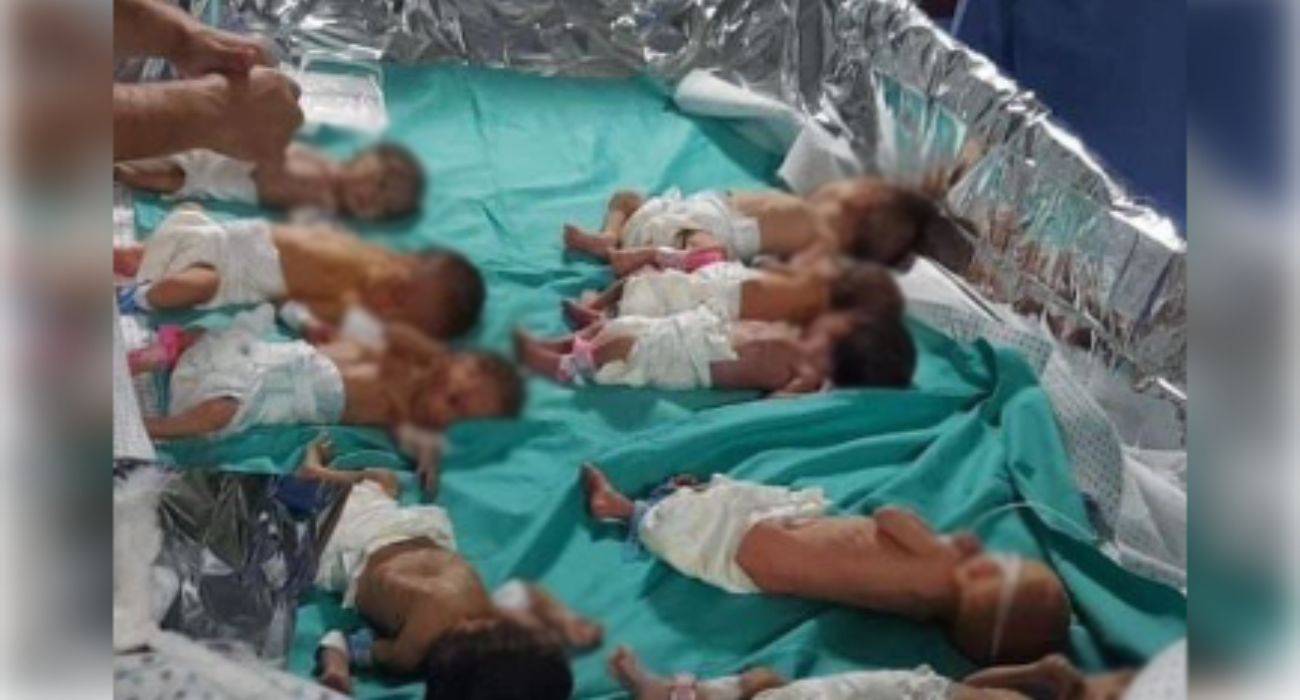 Bebés en el hospital de la Franja de Gaza.