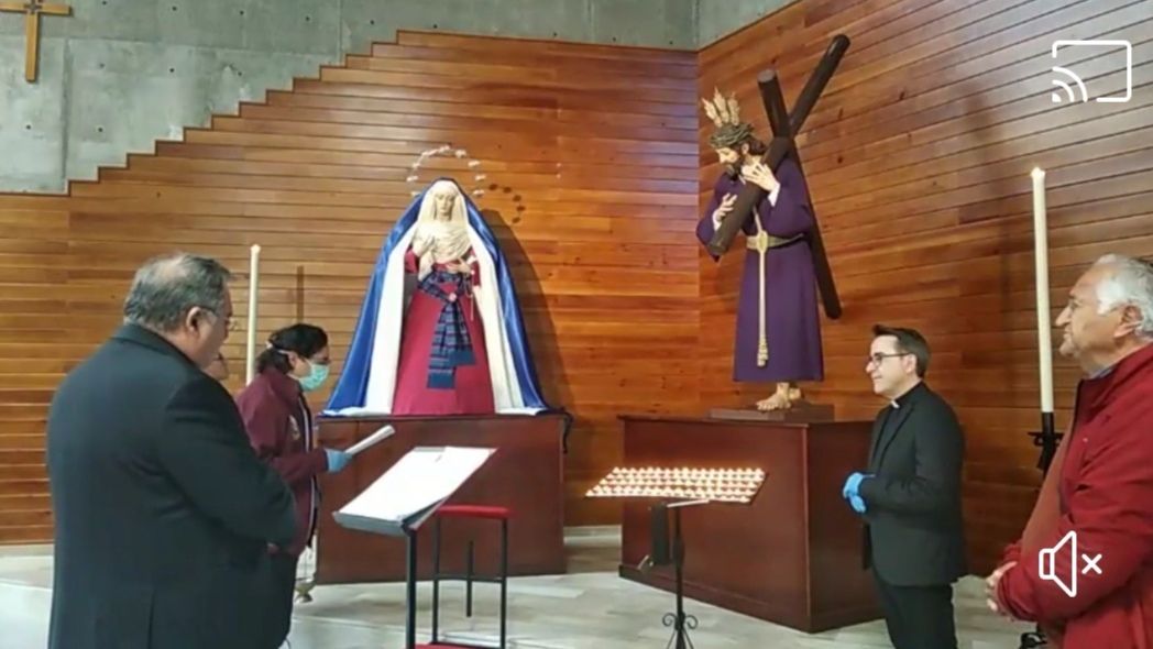 Mazuelos, este pasado Sábado de Pasión, en su visita a la hermandad de Salvación.