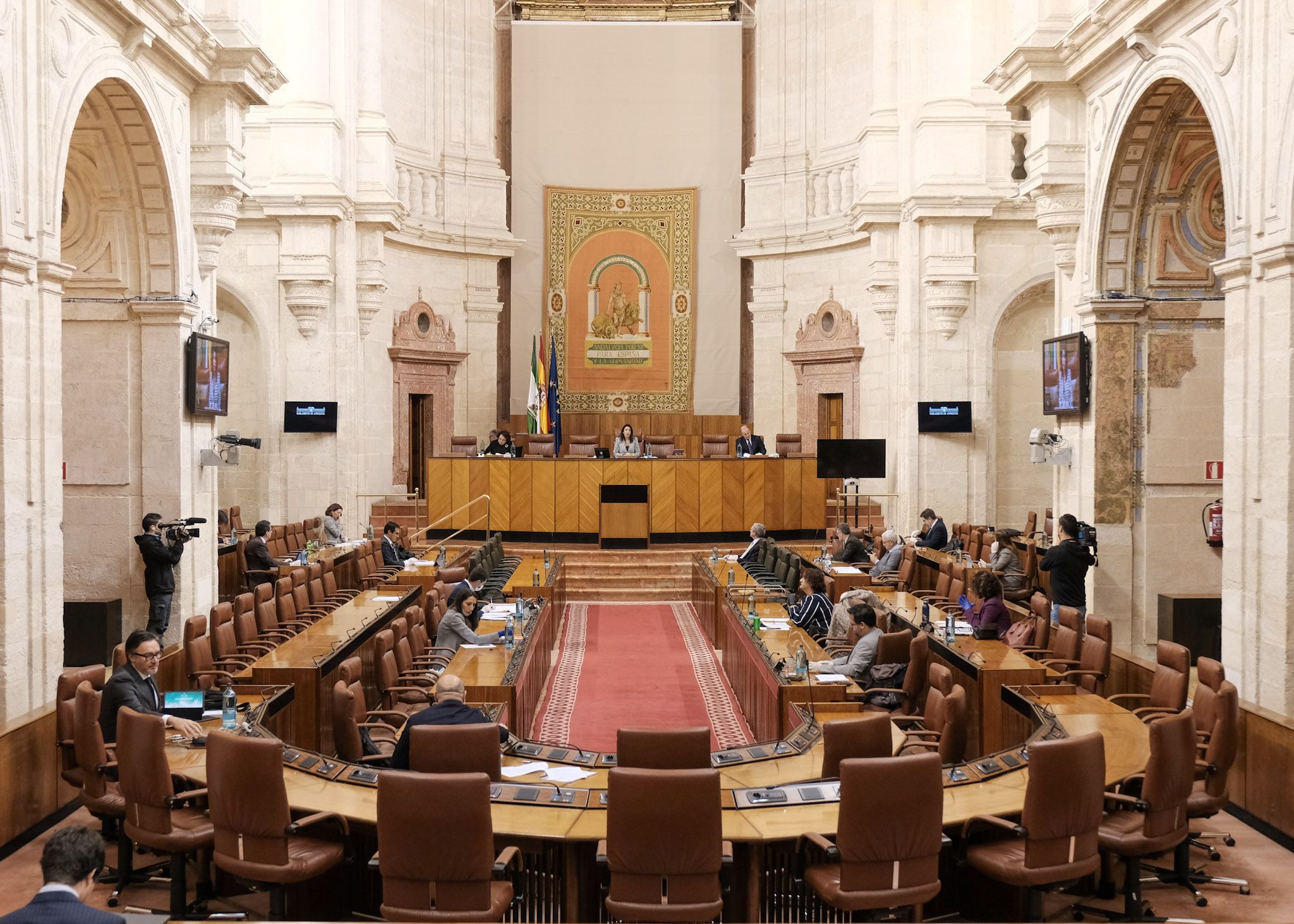El Parlamento de Andalucía, semivacío durante la Diputación Permanente, la pasada semana.