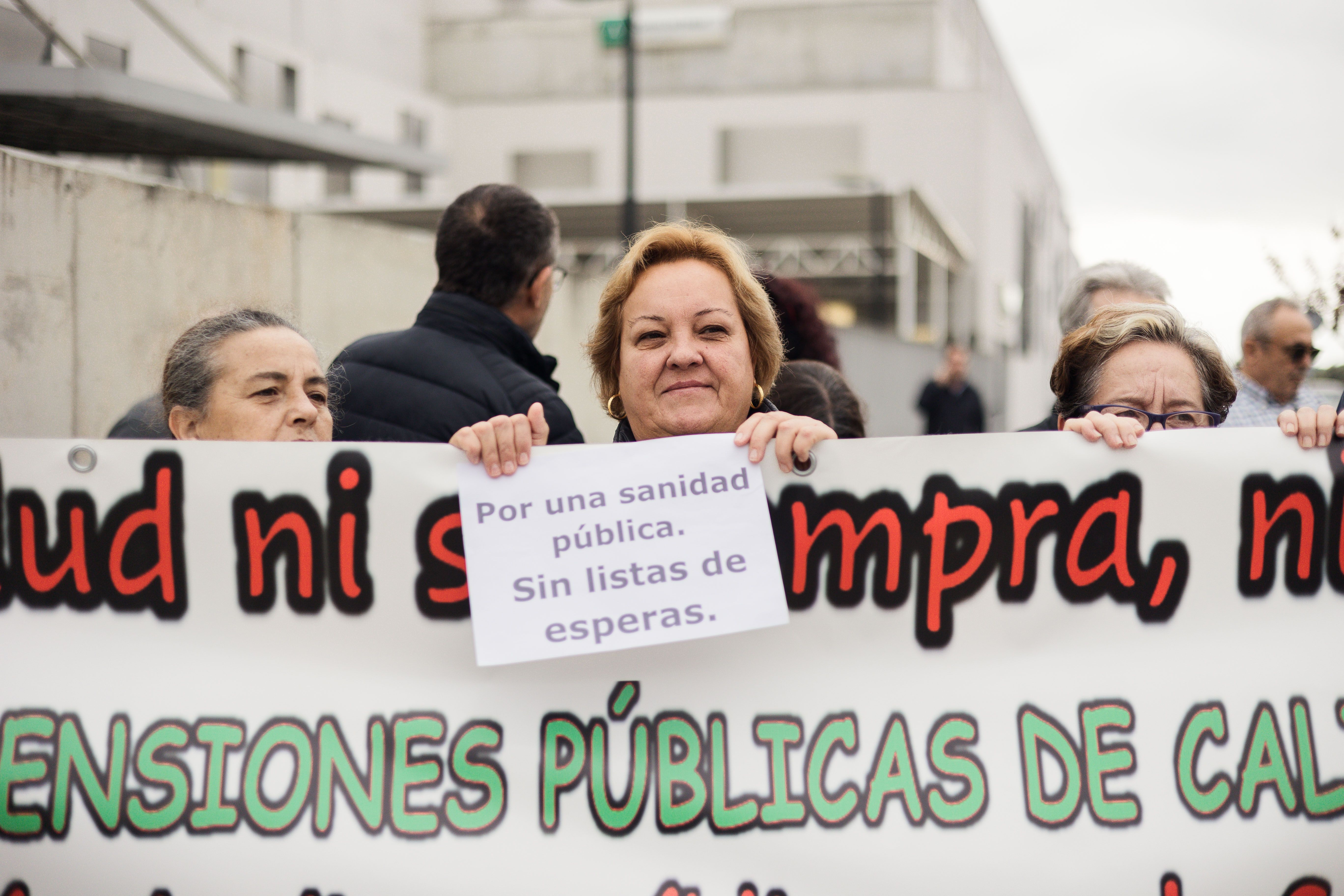 Protestas contra las listas de espera, esta semana en Jerez.